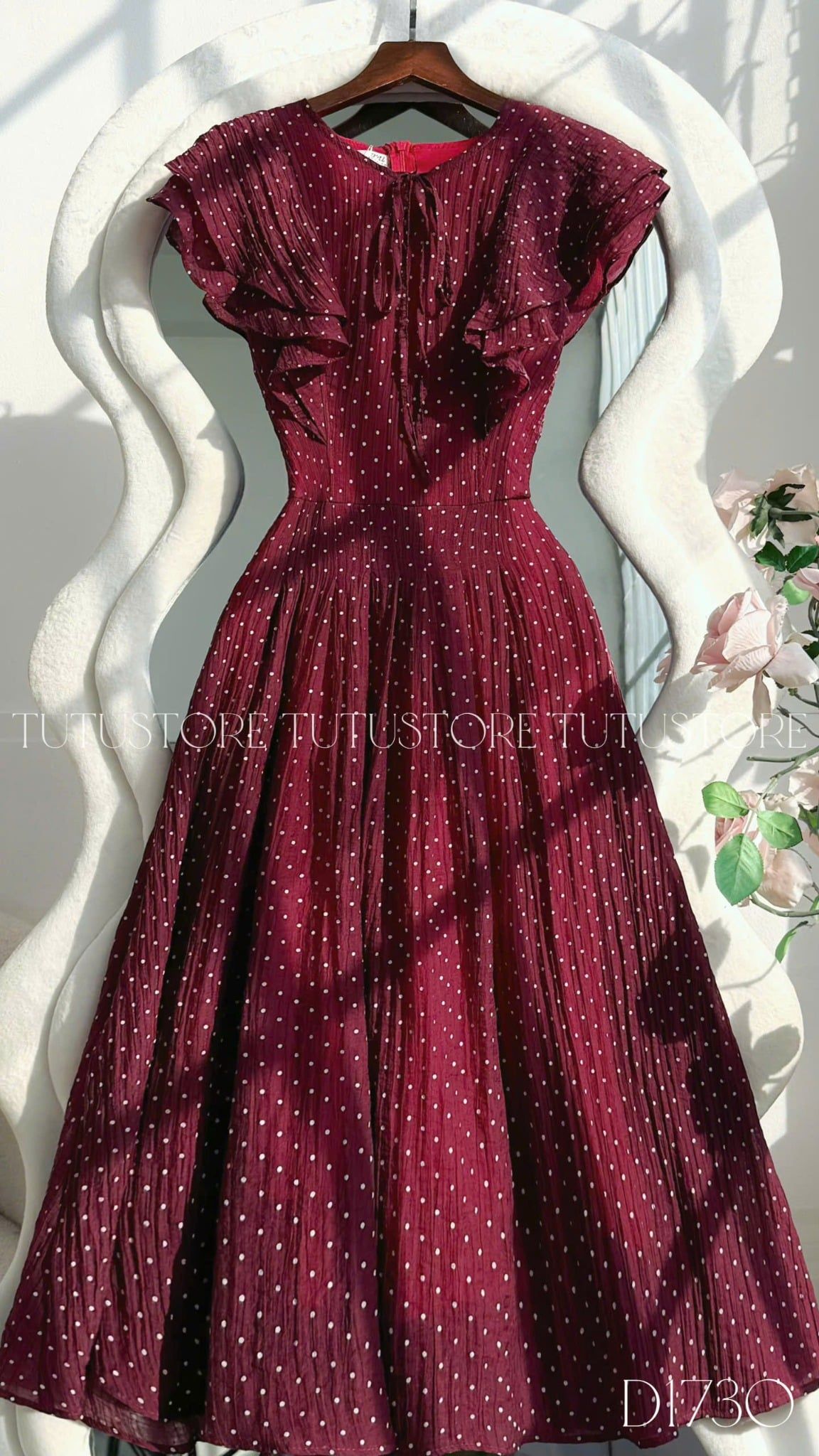 Đầm Thiết Kế Vai Bèo Cánh Tiên Dáng Xòe Đi Chơi TuTu Store Mã D1730