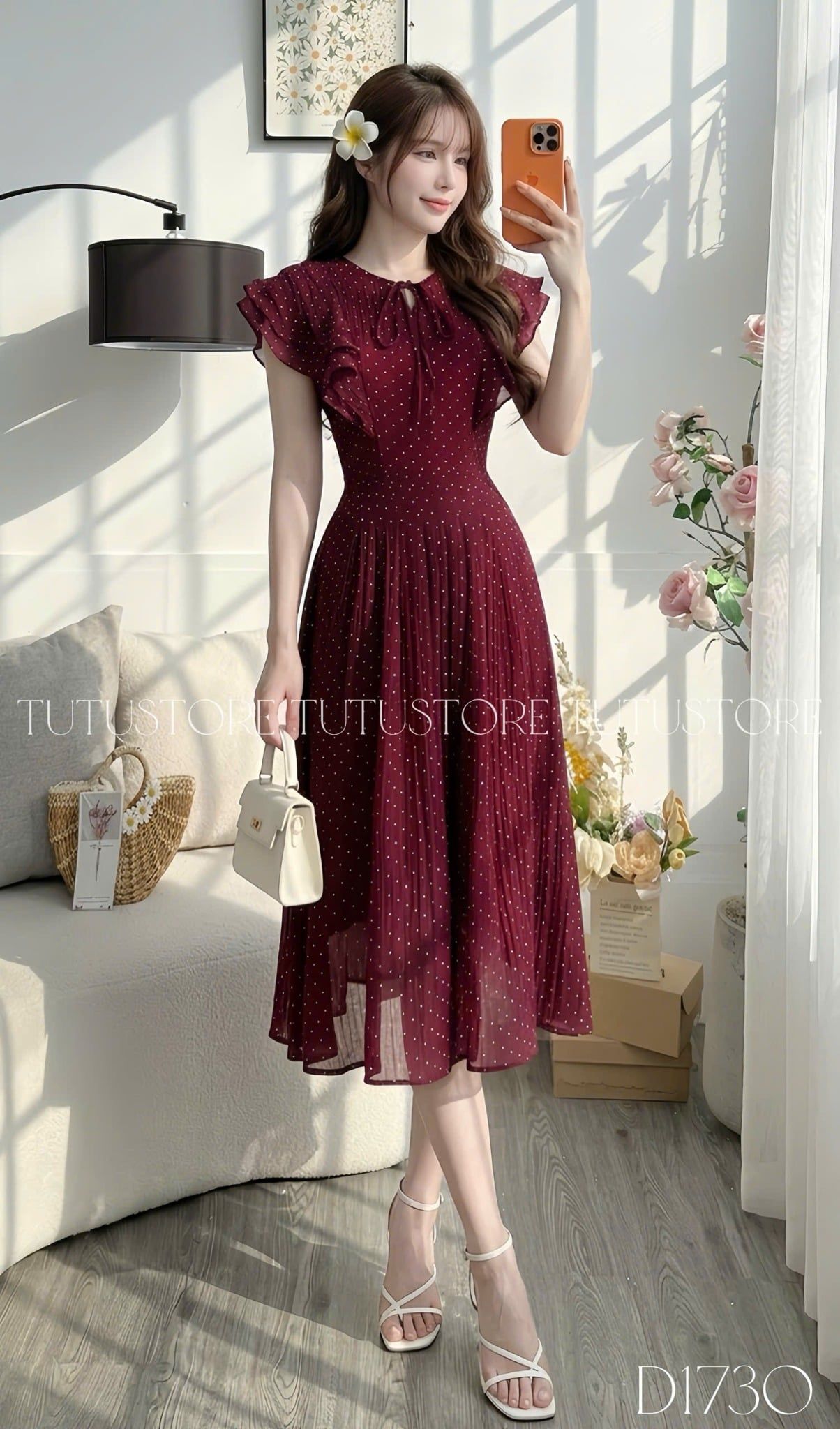 Đầm Thiết Kế Vai Bèo Cánh Tiên Dáng Xòe Đi Chơi TuTu Store Mã D1730
