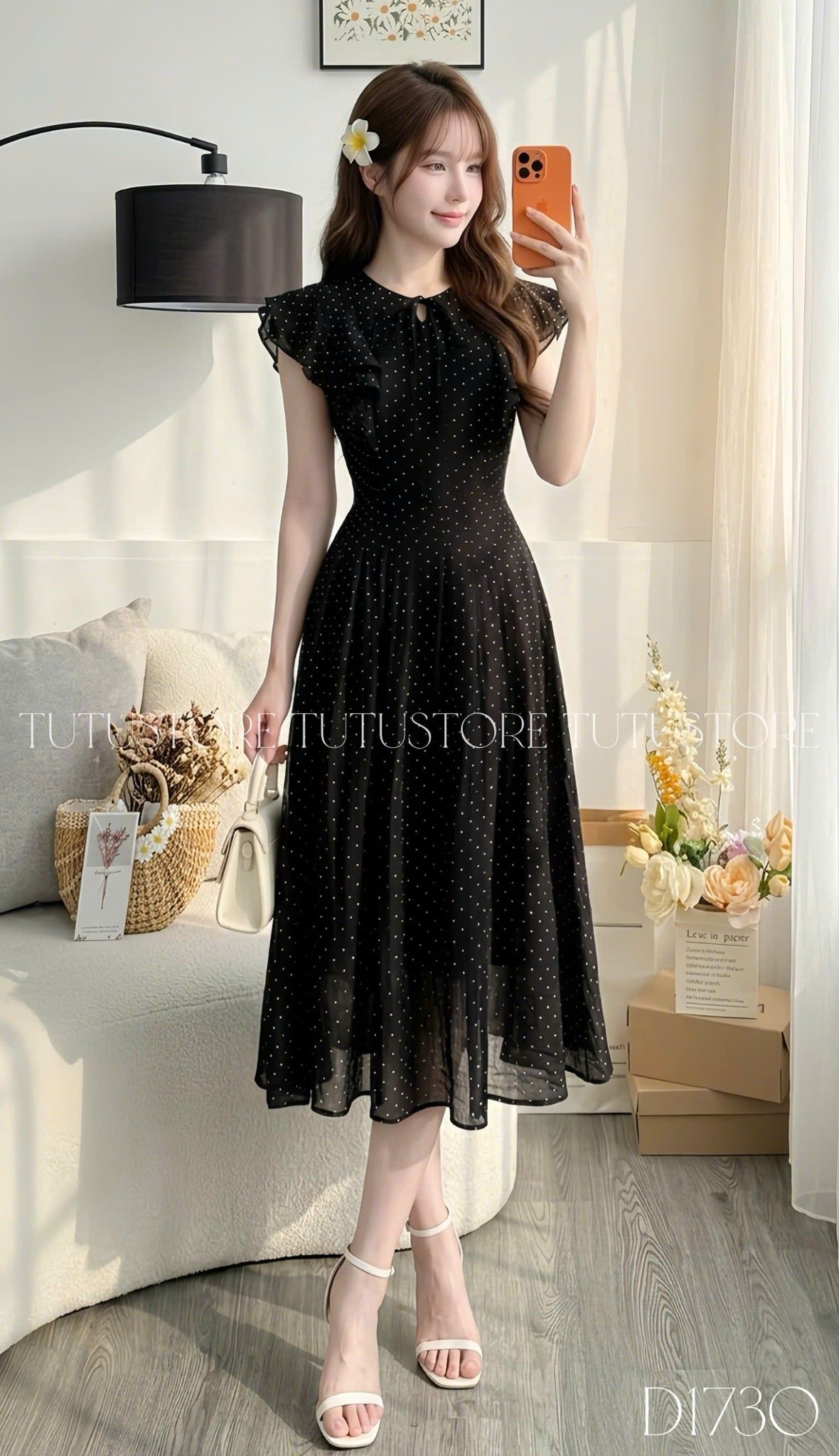 Đầm Thiết Kế Vai Bèo Cánh Tiên Dáng Xòe Đi Chơi TuTu Store Mã D1730