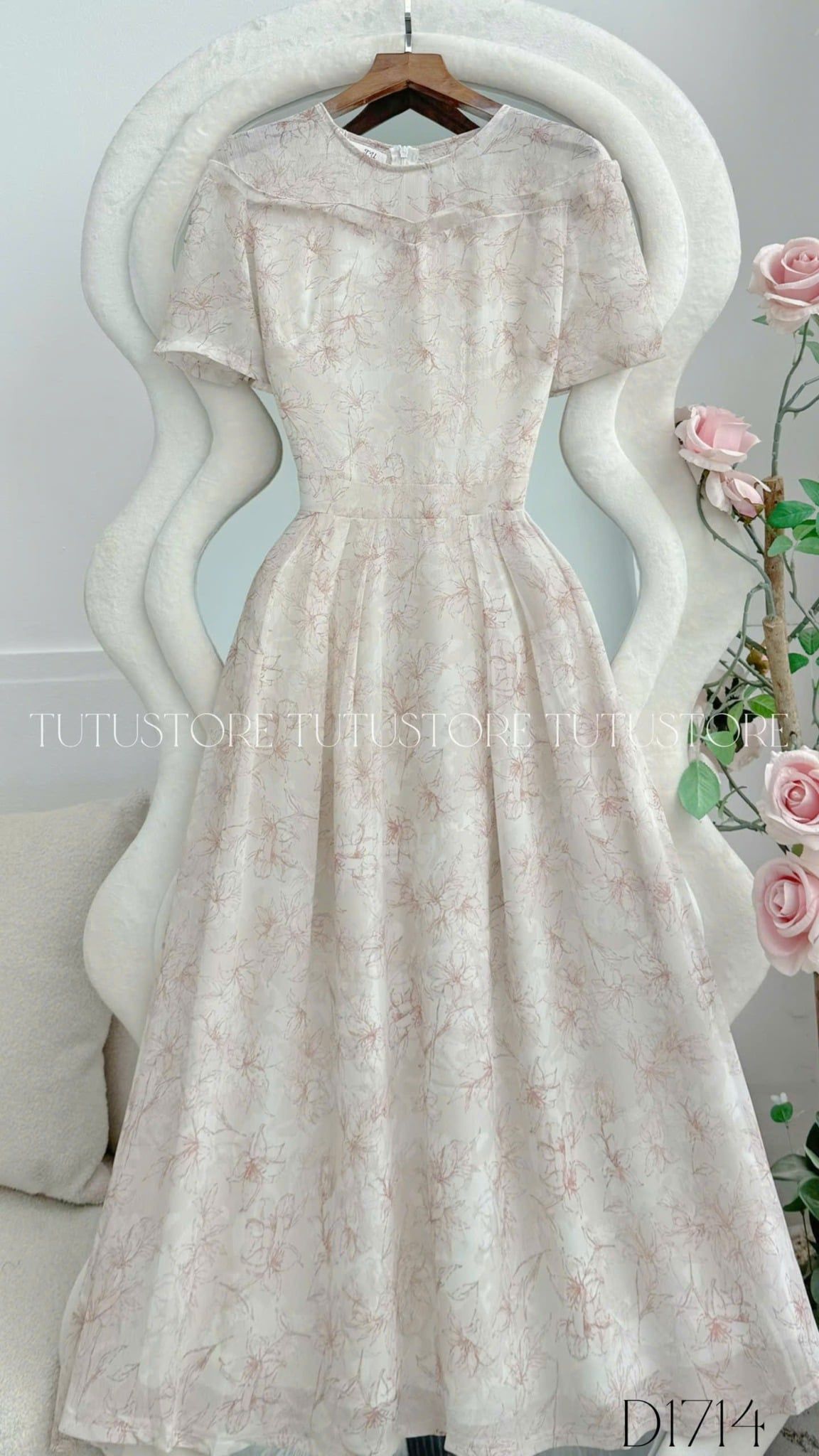 Đầm Thiết Kế Cổ Tròn Dáng Xòe Đi Chơi TuTu Store Mã D1714