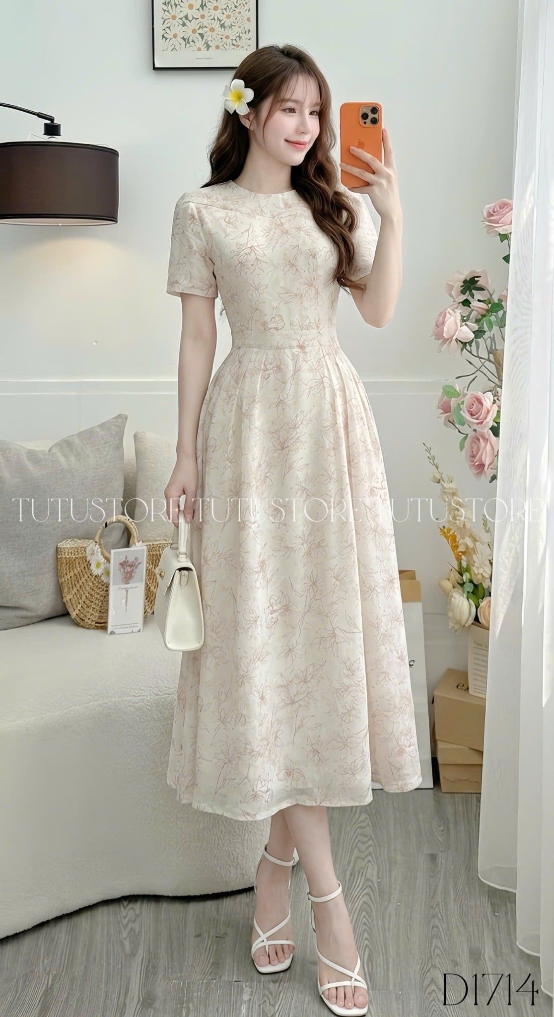 Đầm Thiết Kế Cổ Tròn Dáng Xòe Đi Chơi TuTu Store Mã D1714