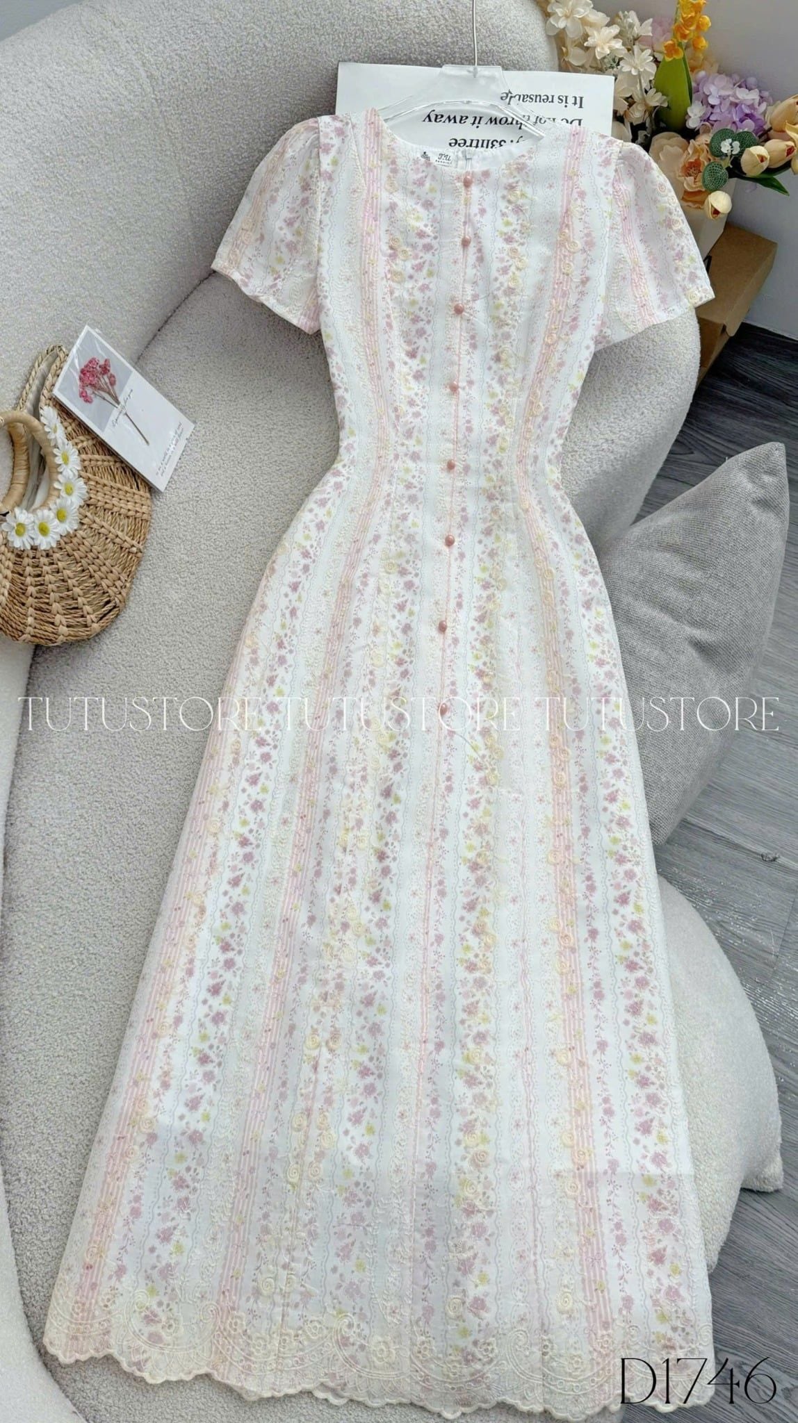 Đầm Thiết Kế Cổ Tròn Dáng Dài Đi Tiệc TuTu Store Mã D1746