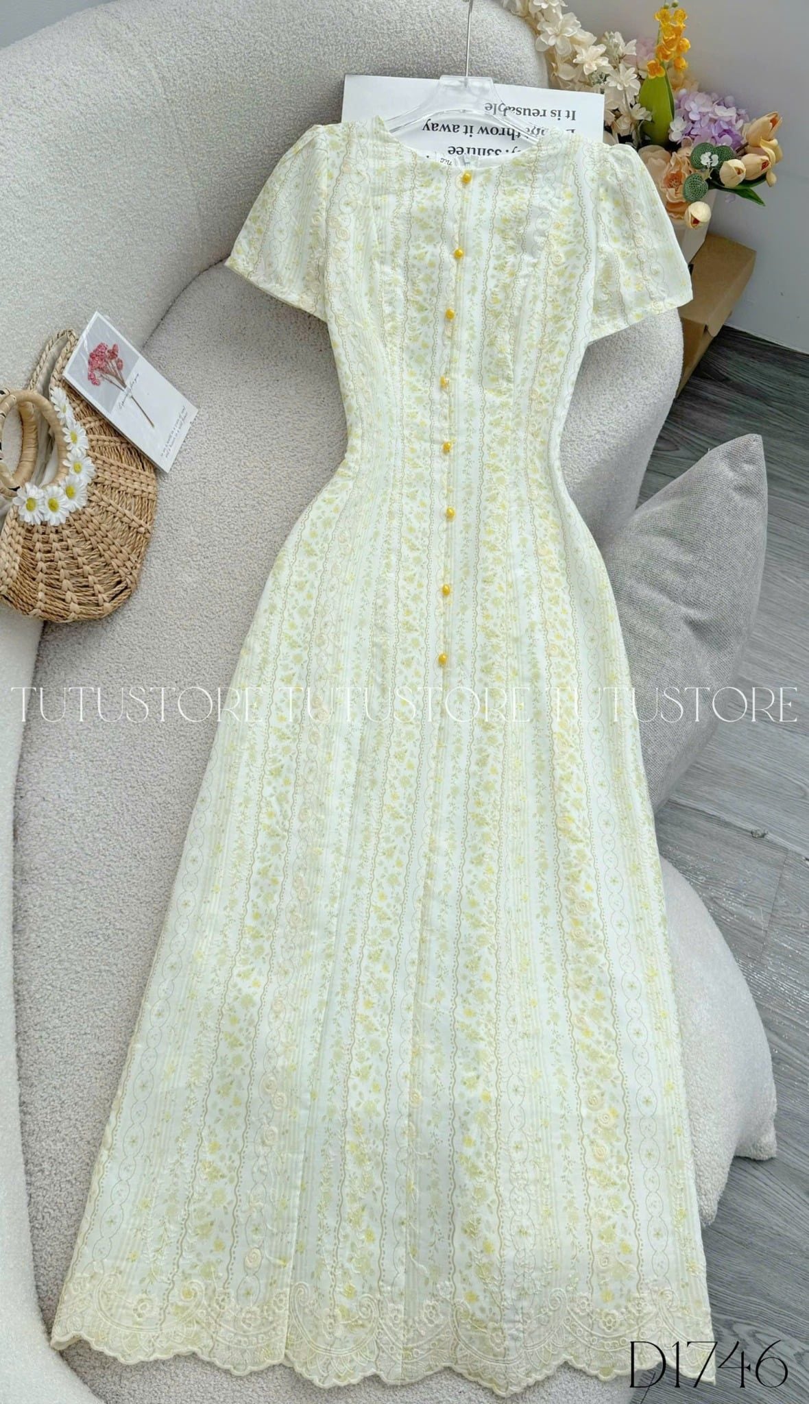 Đầm Thiết Kế Cổ Tròn Dáng Dài Đi Tiệc TuTu Store Mã D1746