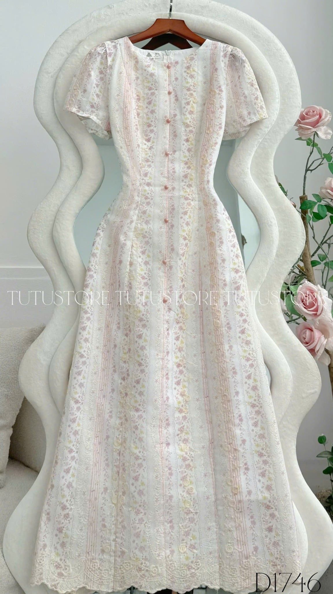 Đầm Thiết Kế Cổ Tròn Dáng Dài Đi Tiệc TuTu Store Mã D1746