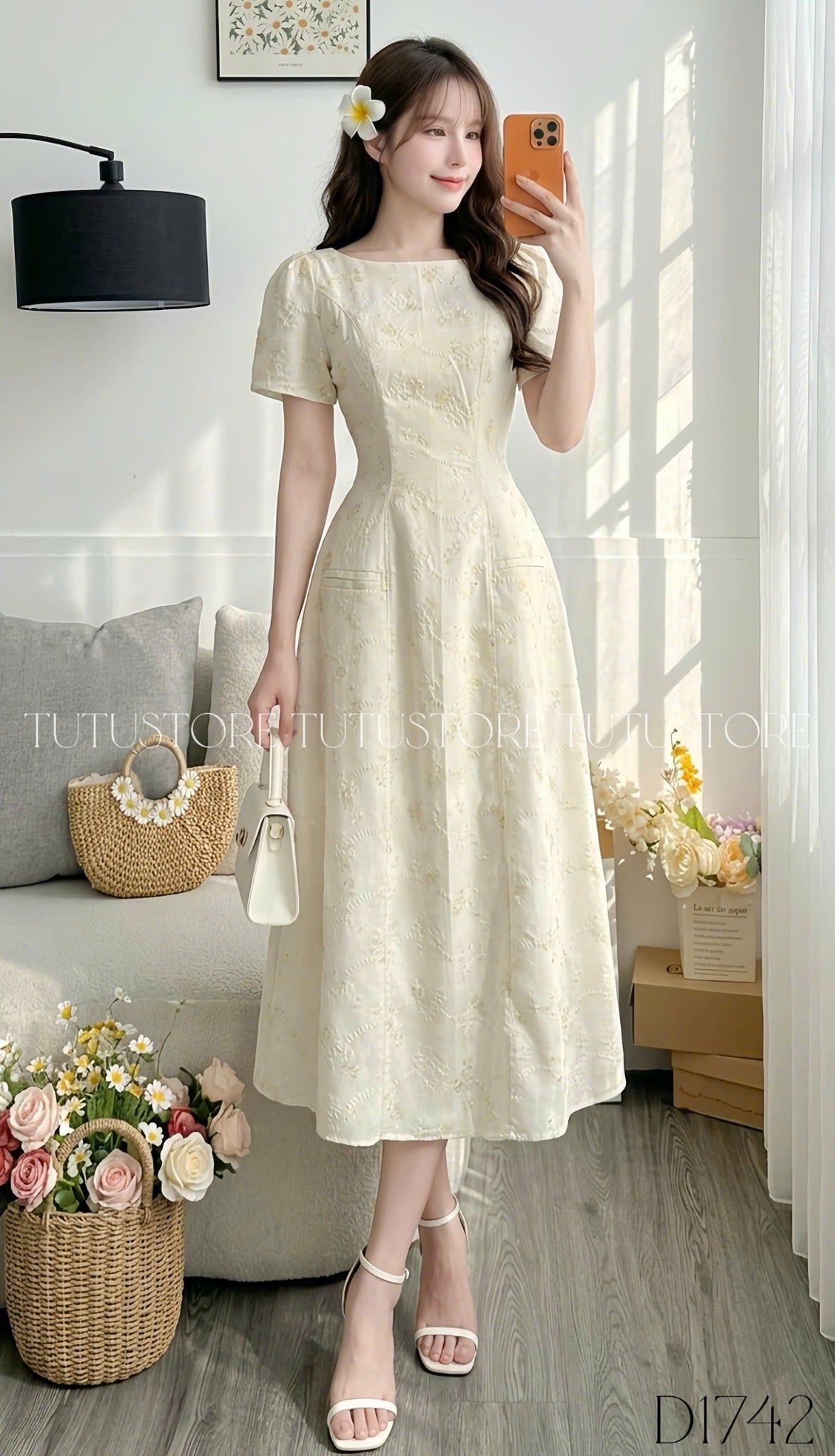 Đầm Thiết Kế Cổ Thuyền Dáng Xòe Đi Chơi TuTu Store Mã D1742