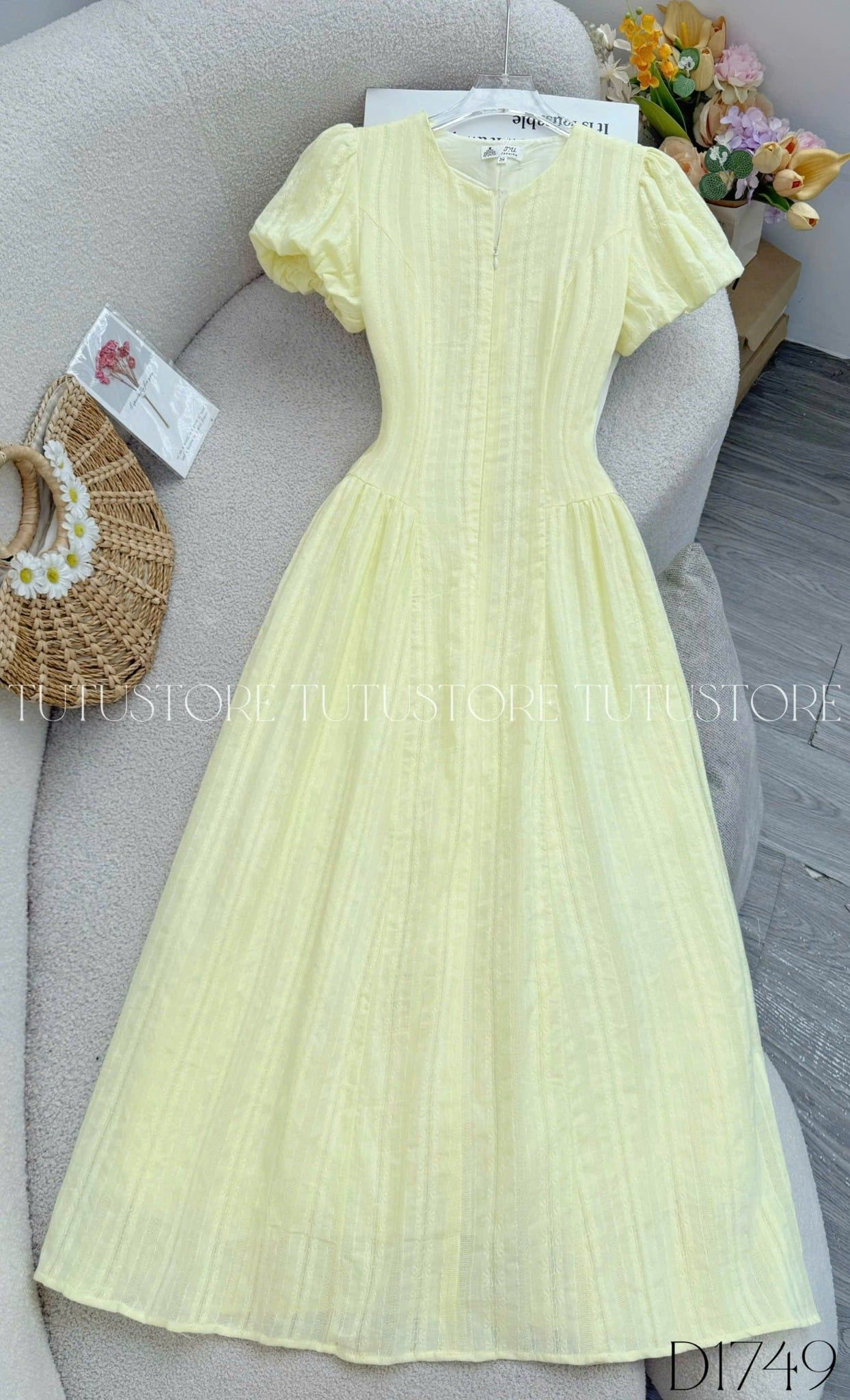 Đầm Thiết Kế Dây Kéo Trước Tay Bí Xinh Xắn Đi Chơi TuTu Store Mã D1749