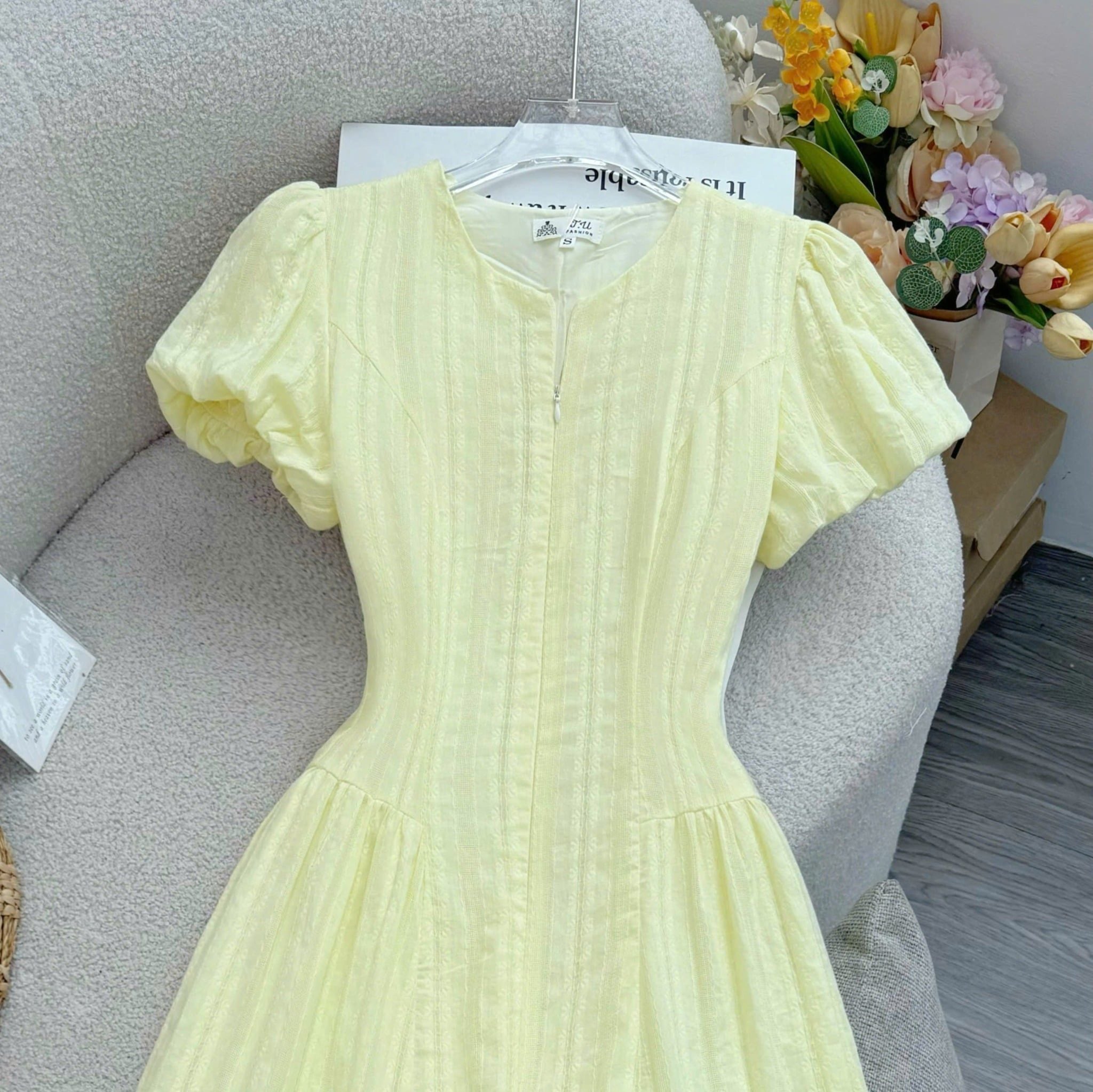 Đầm Thiết Kế Dây Kéo Trước Tay Bí Xinh Xắn Đi Chơi TuTu Store Mã D1749