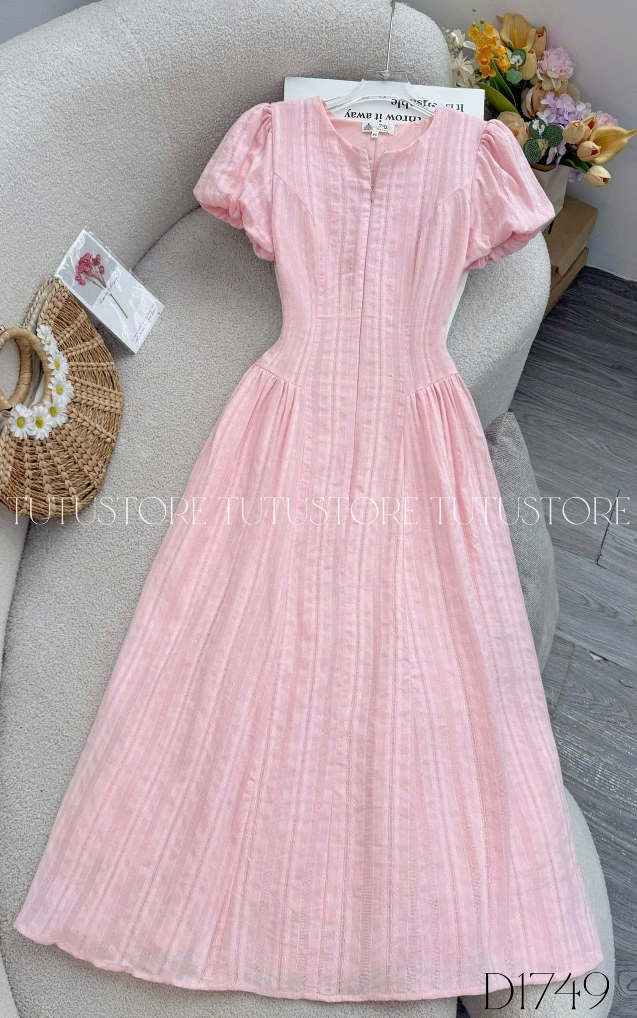 Đầm Thiết Kế Dây Kéo Trước Tay Bí Xinh Xắn Đi Chơi TuTu Store Mã D1749