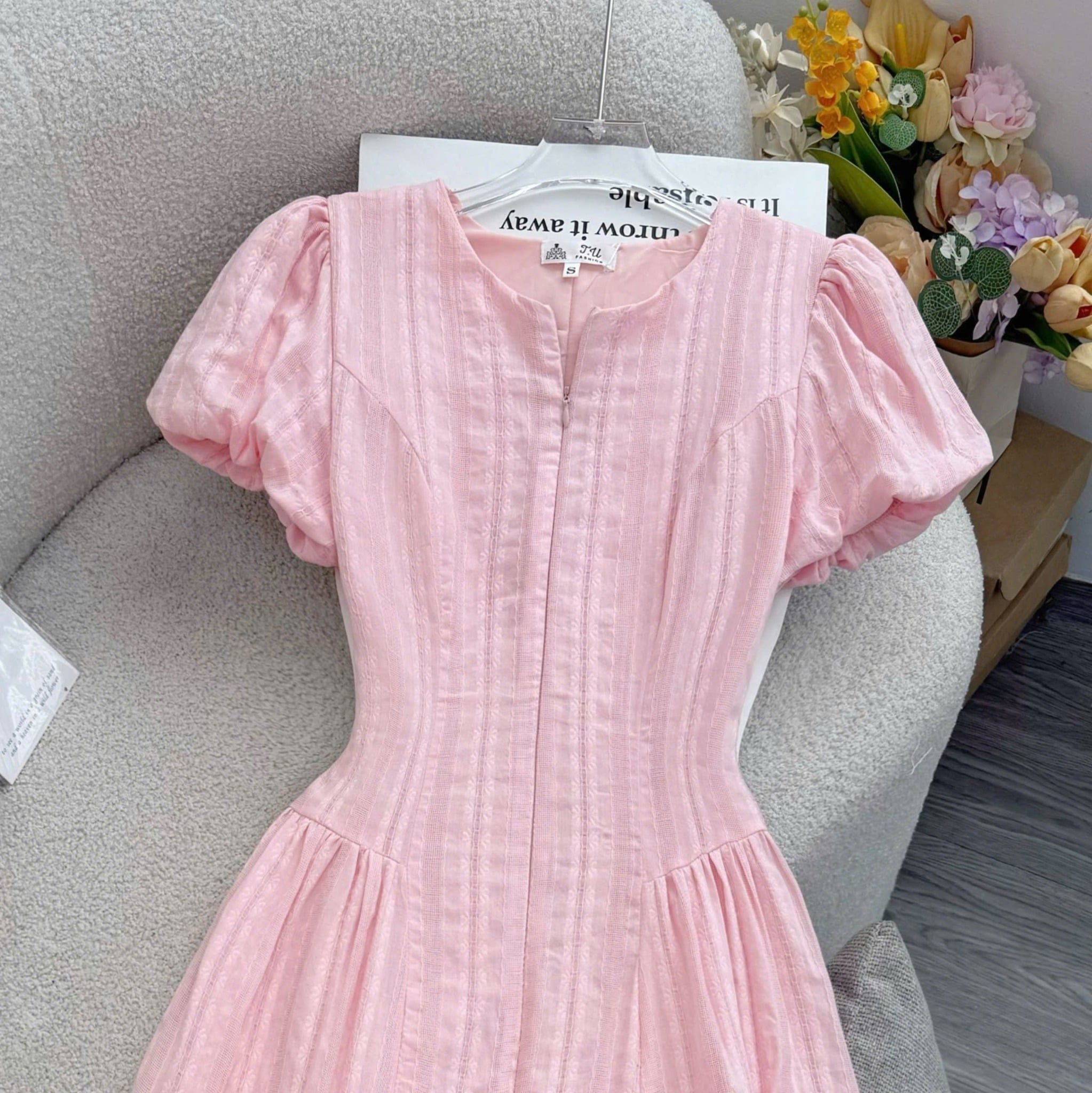 Đầm Thiết Kế Dây Kéo Trước Tay Bí Xinh Xắn Đi Chơi TuTu Store Mã D1749