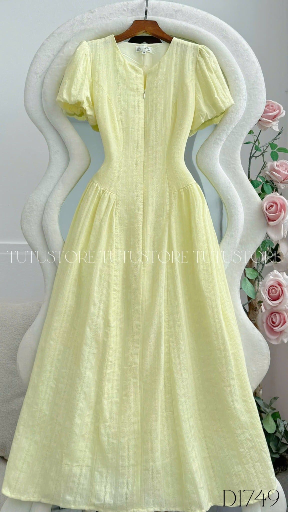 Đầm Thiết Kế Dây Kéo Trước Tay Bí Xinh Xắn Đi Chơi TuTu Store Mã D1749