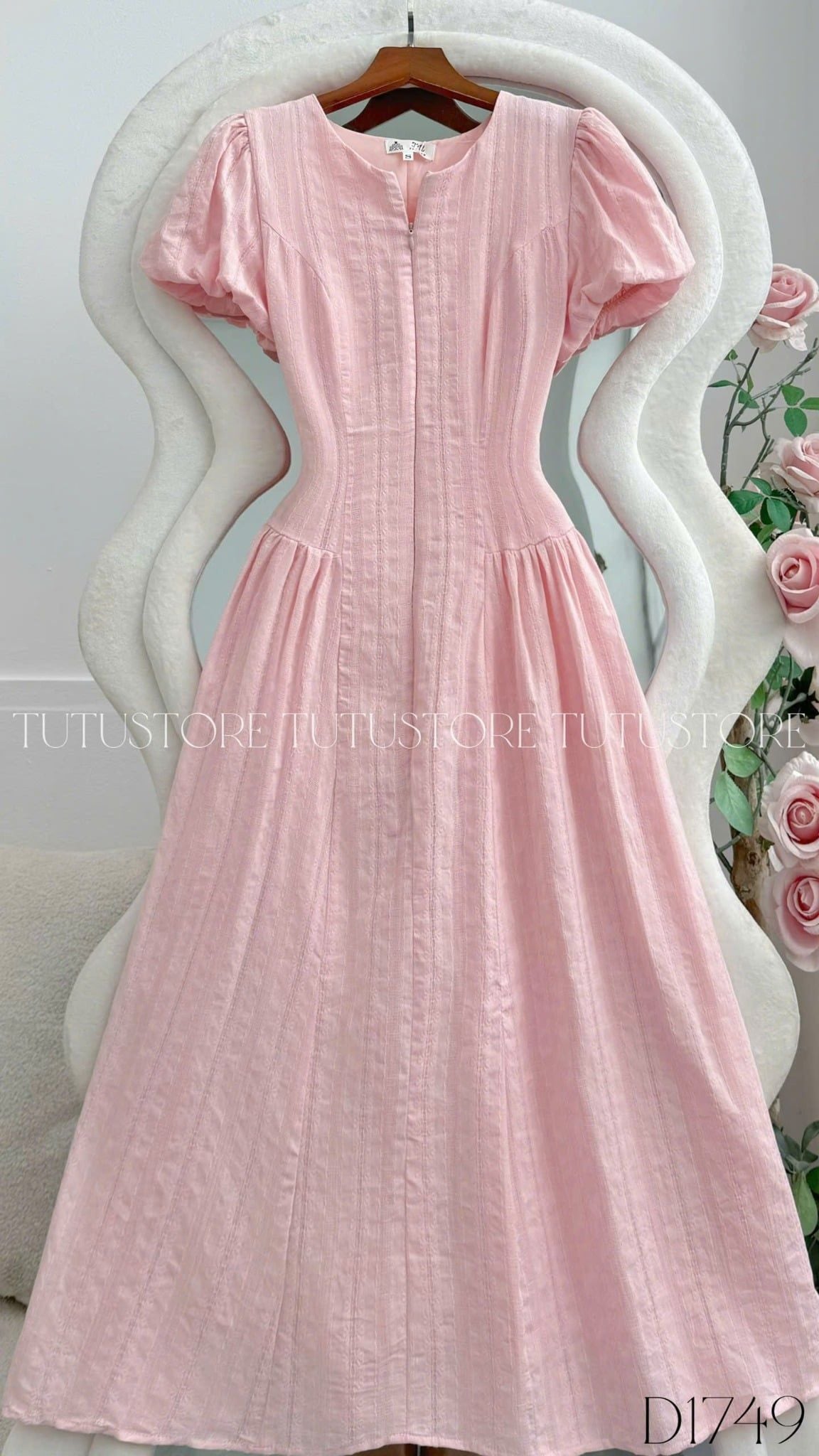 Đầm Thiết Kế Dây Kéo Trước Tay Bí Xinh Xắn Đi Chơi TuTu Store Mã D1749