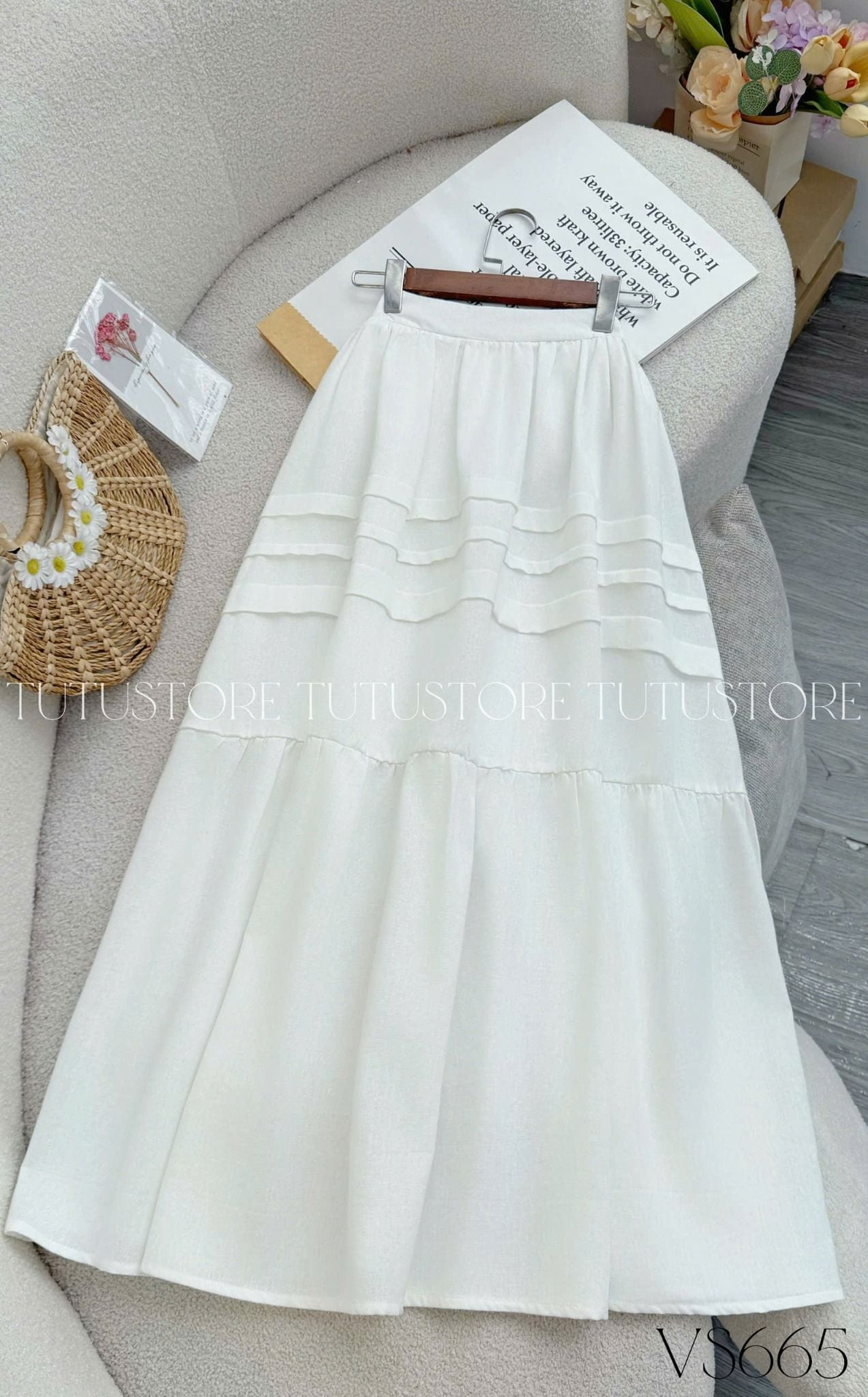Chân Váy Dài Thiết Kế Dáng Xòe Đi Chơi Thiết Kế TuTu Store Mã VS665