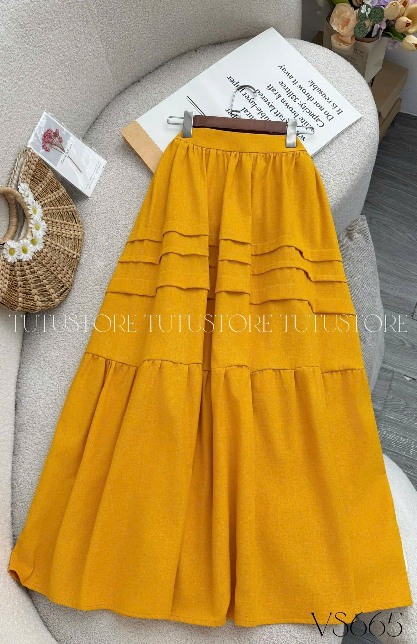 Chân Váy Dài Thiết Kế Dáng Xòe Đi Chơi Thiết Kế TuTu Store Mã VS665