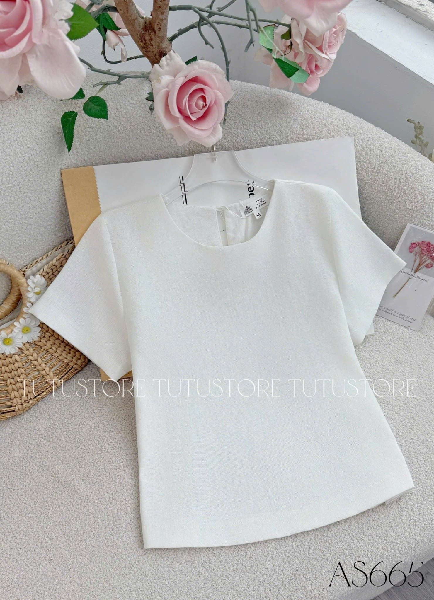 Áo Thiết Kế Cổ Tròn Đơn Giản Đi Chơi Thiết Kế TuTu Store Mã AS665