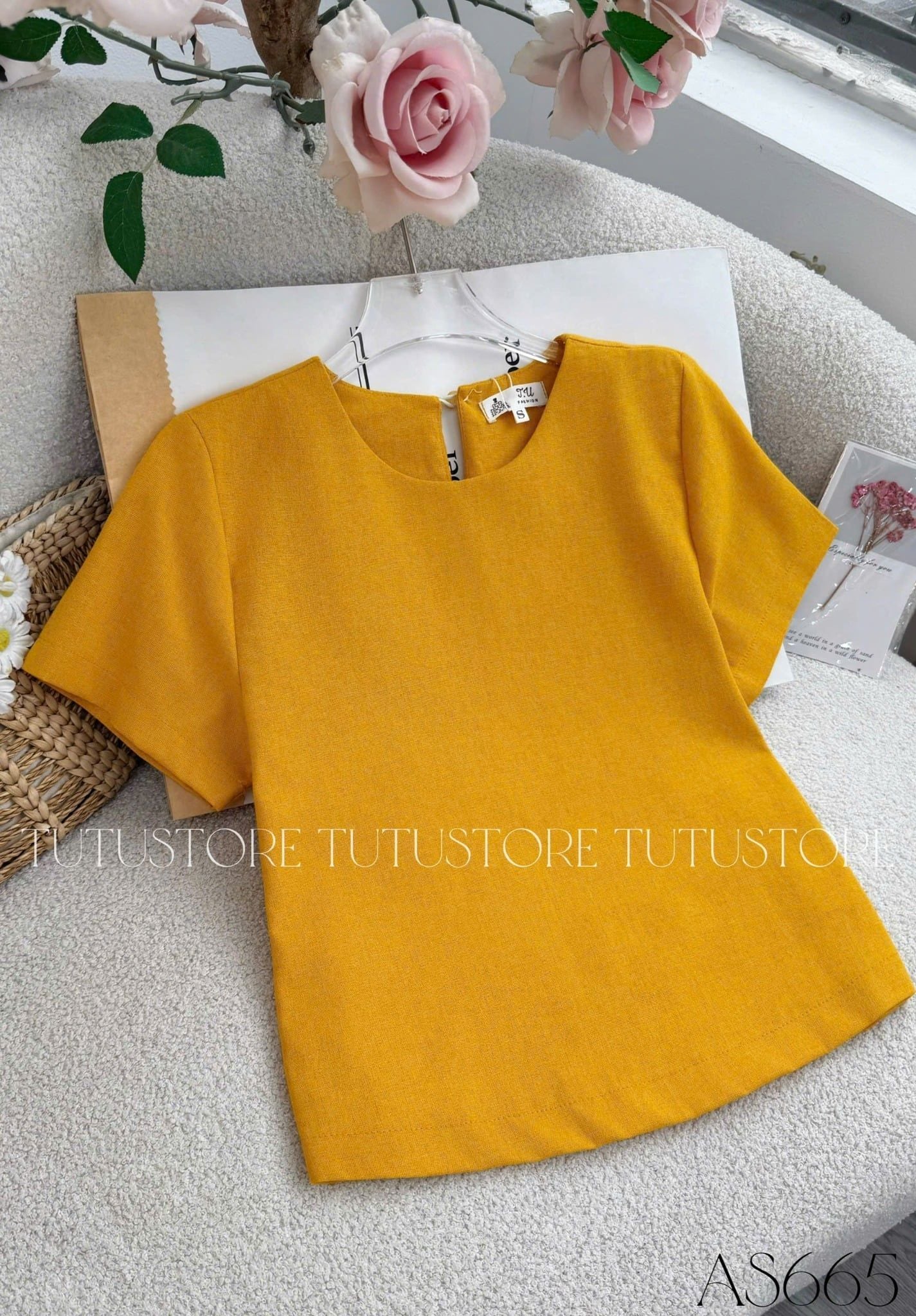 Áo Thiết Kế Cổ Tròn Đơn Giản Đi Chơi Thiết Kế TuTu Store Mã AS665