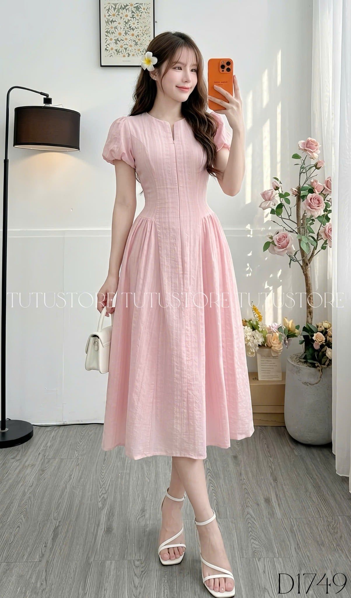 Đầm Thiết Kế Dây Kéo Trước Tay Bí Xinh Xắn Đi Chơi TuTu Store Mã D1749