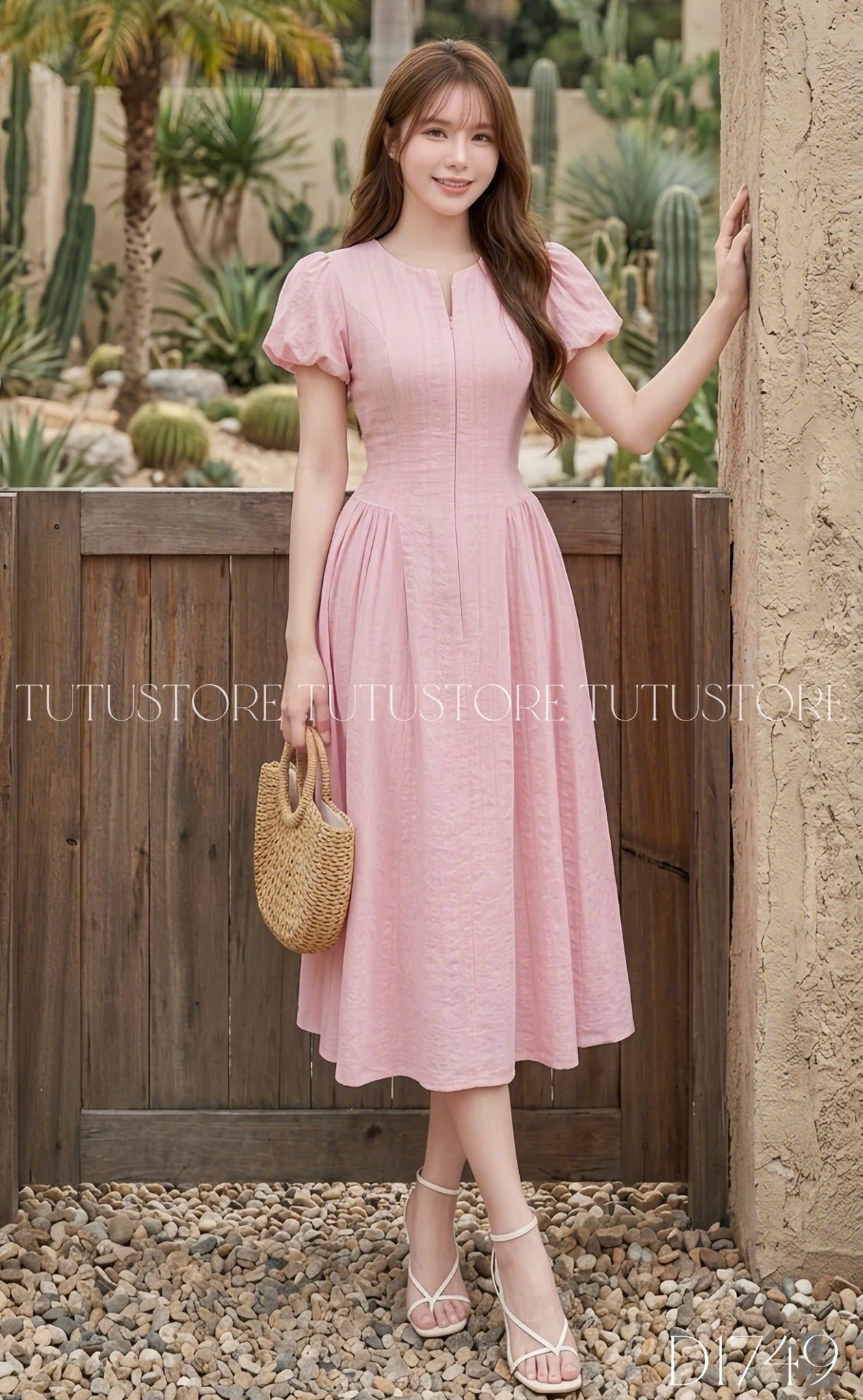Đầm Thiết Kế Dây Kéo Trước Tay Bí Xinh Xắn Đi Chơi TuTu Store Mã D1749