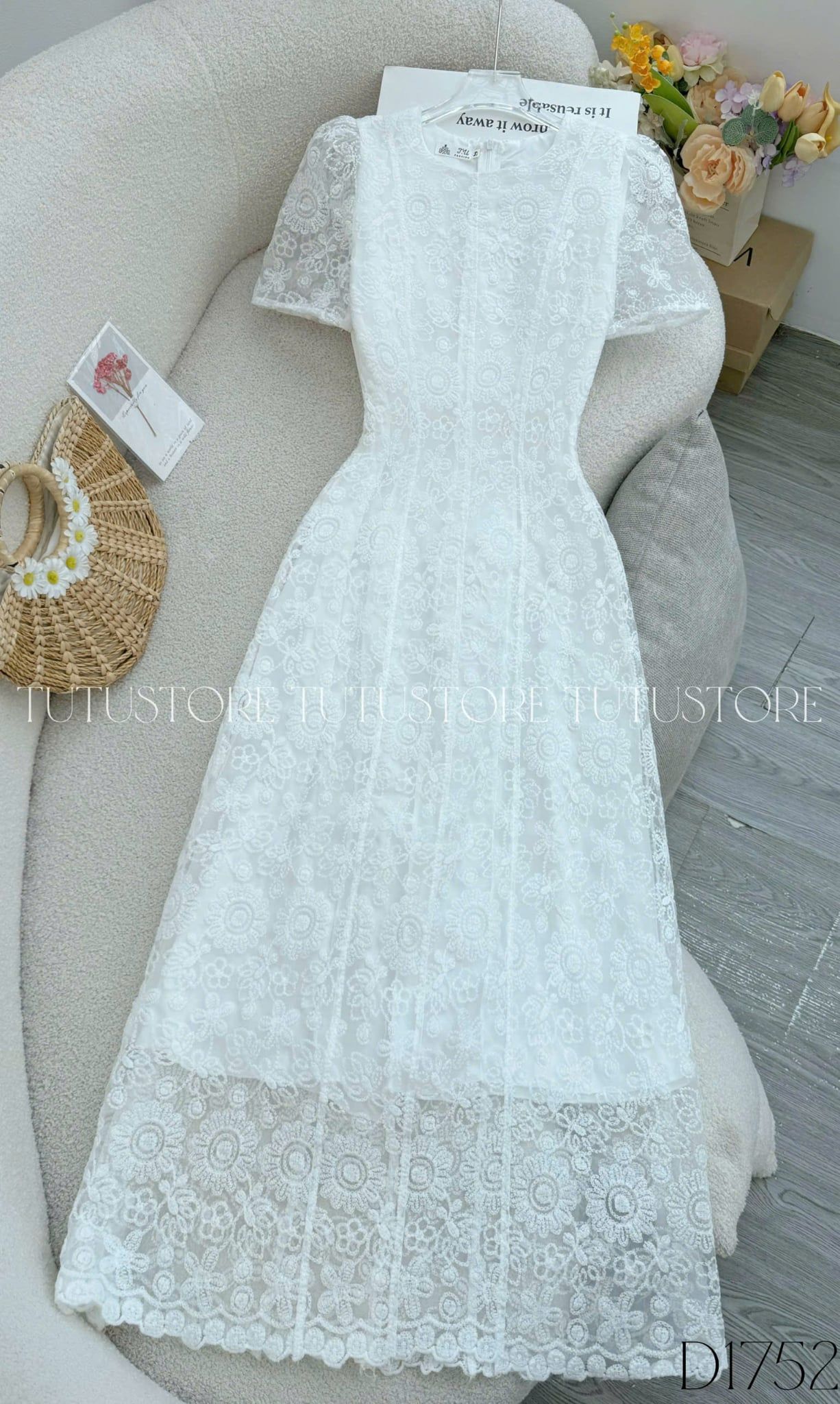 Đầm Ren Thiết Kế Form A Dài Thanh Lịch Đi Tiệc TuTu Store Mã D1752