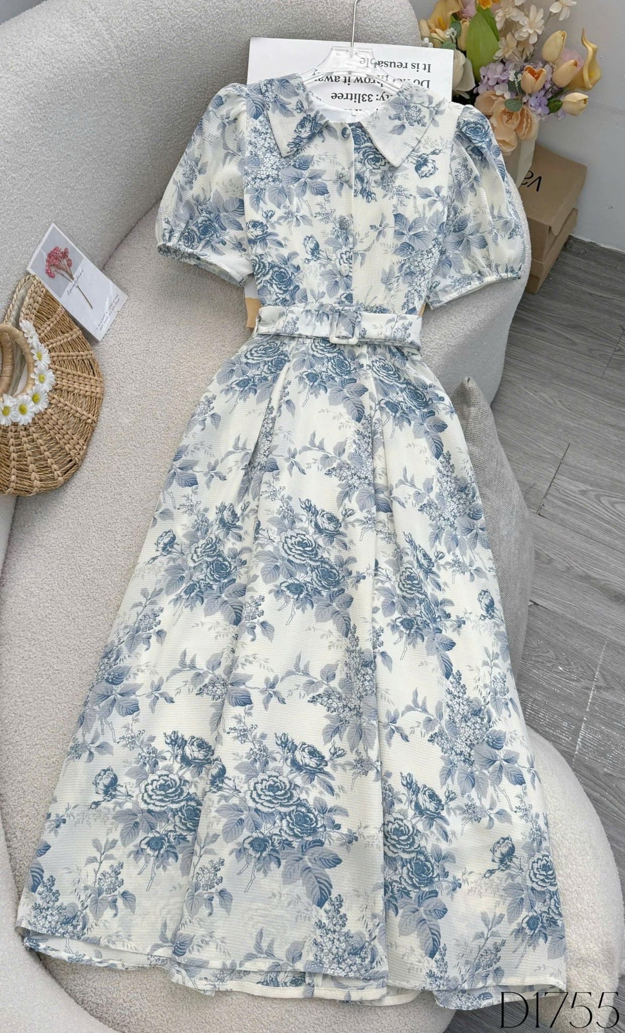 Đầm Thiết Kế Cổ Sơ Mi Dáng Xòe Đi Chơi TuTu Store Mã D1755