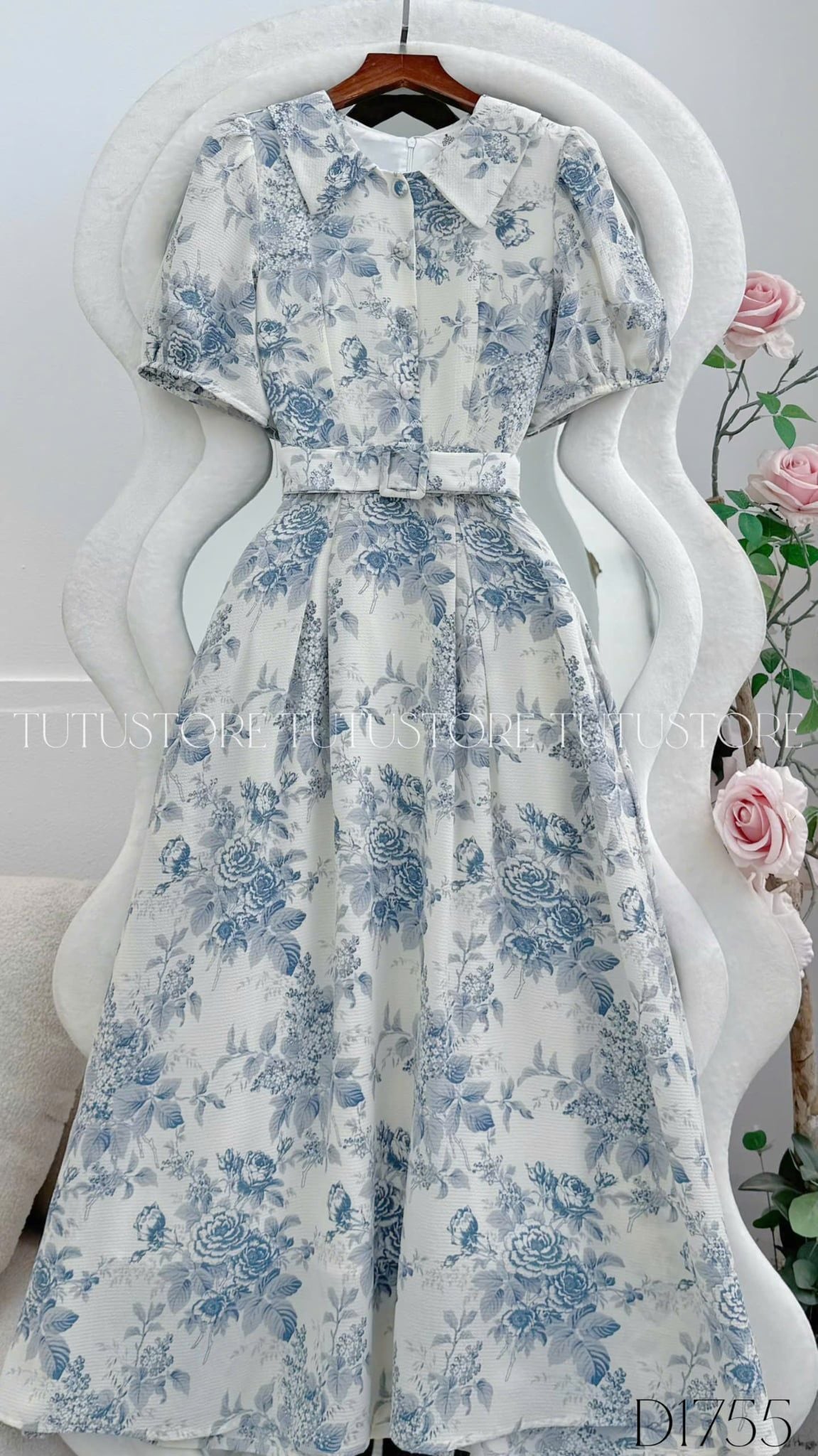 Đầm Thiết Kế Cổ Sơ Mi Dáng Xòe Đi Chơi TuTu Store Mã D1755