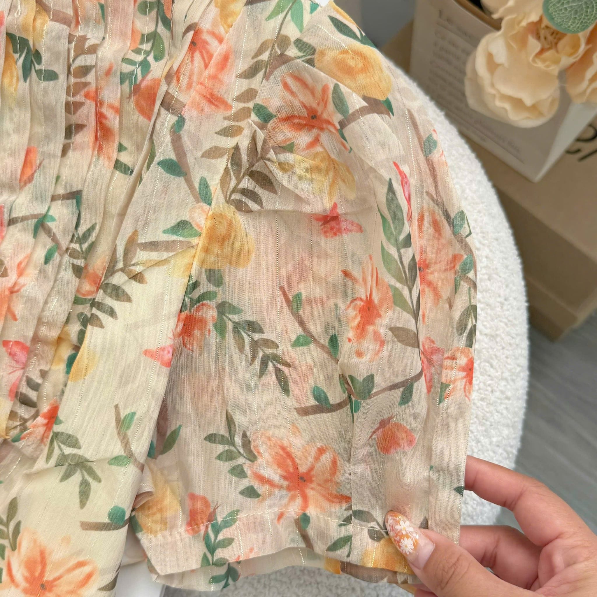 Đầm Hoa Thiết Kế Xếp Ly Trước Ngực Dáng Xòe Đi Chơi TuTu Store Mã D1759