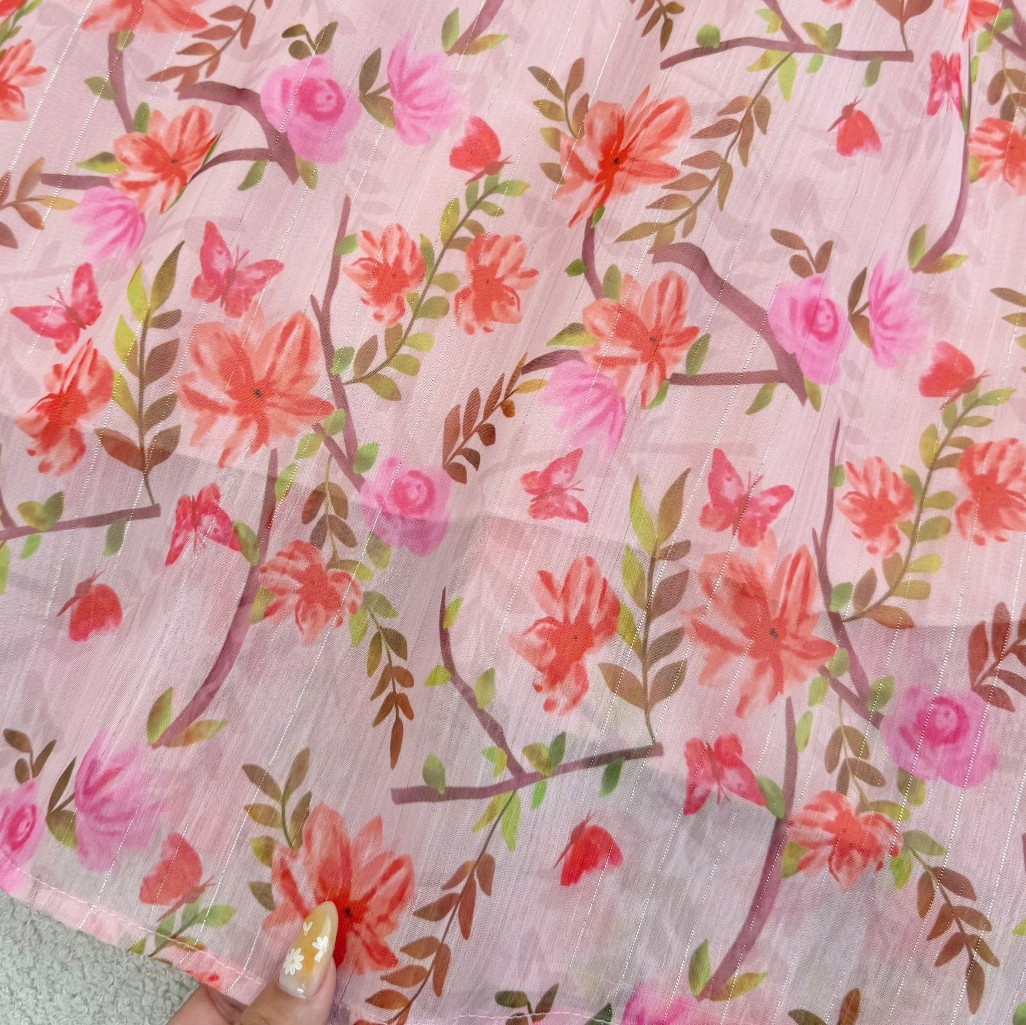 Đầm Hoa Thiết Kế Xếp Ly Trước Ngực Dáng Xòe Đi Chơi TuTu Store Mã D1759