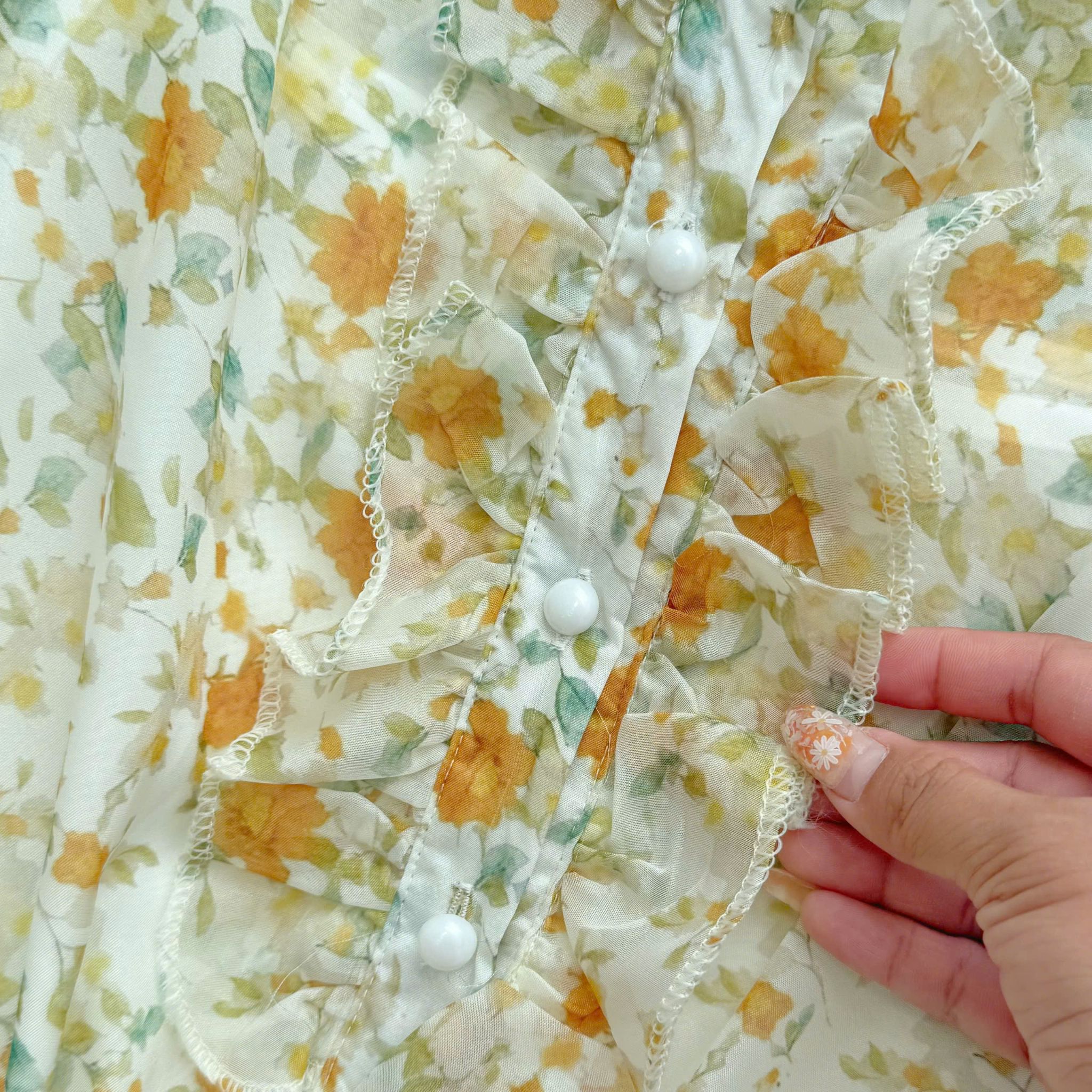 Đầm Voan Thiết Kế Cổ Sơ Mi Tay Dài Dáng Xòe TuTu Store Mã D1689
