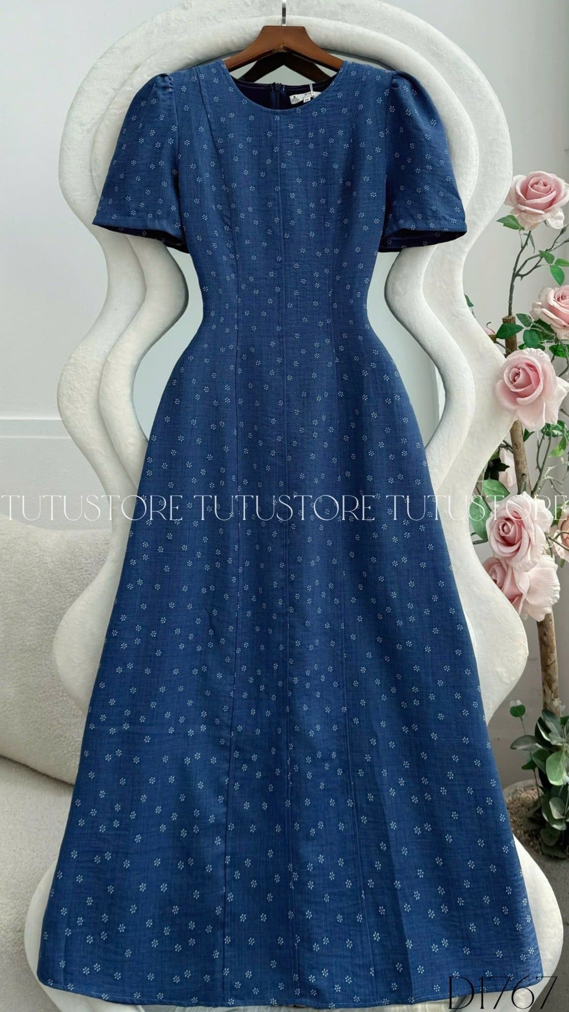 Đầm Thiết Kế Cổ Tròn Dáng A Dài Đi Tiệc TuTu Store Mã D1767