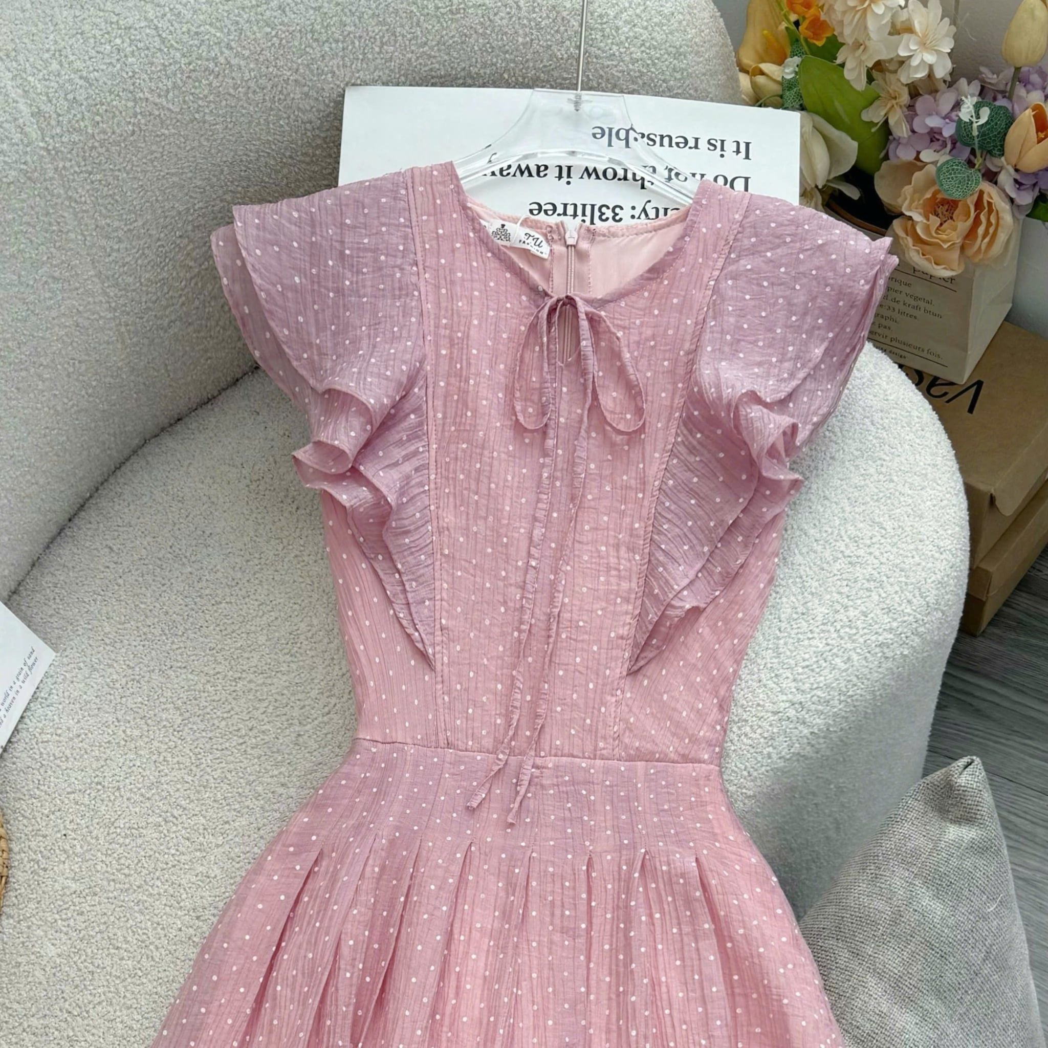 Đầm Thiết Kế Vai Bèo Cánh Tiên Dáng Xòe Đi Chơi TuTu Store Mã D1730