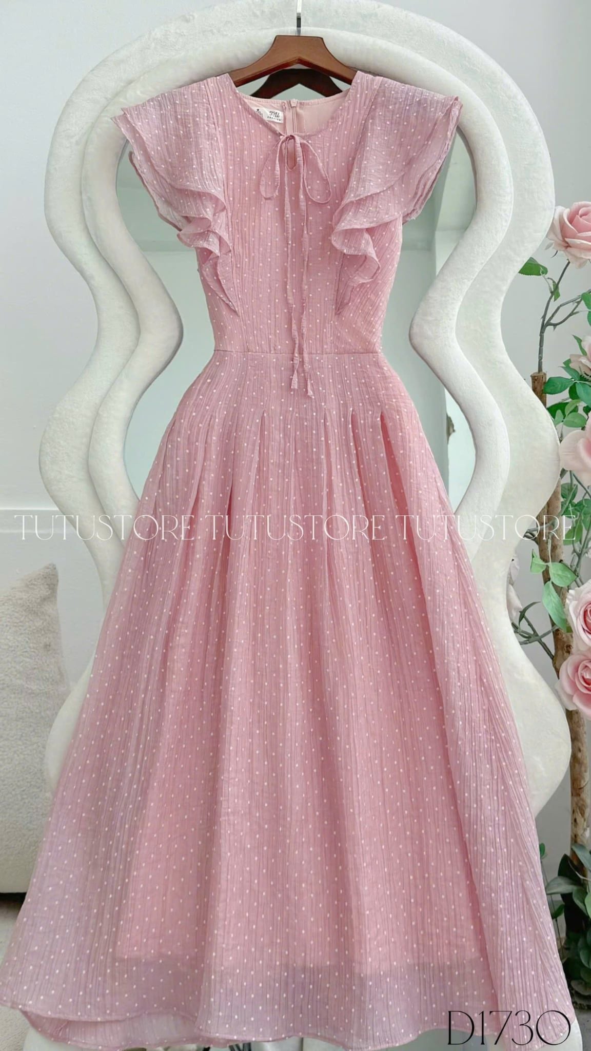 Đầm Thiết Kế Vai Bèo Cánh Tiên Dáng Xòe Đi Chơi TuTu Store Mã D1730