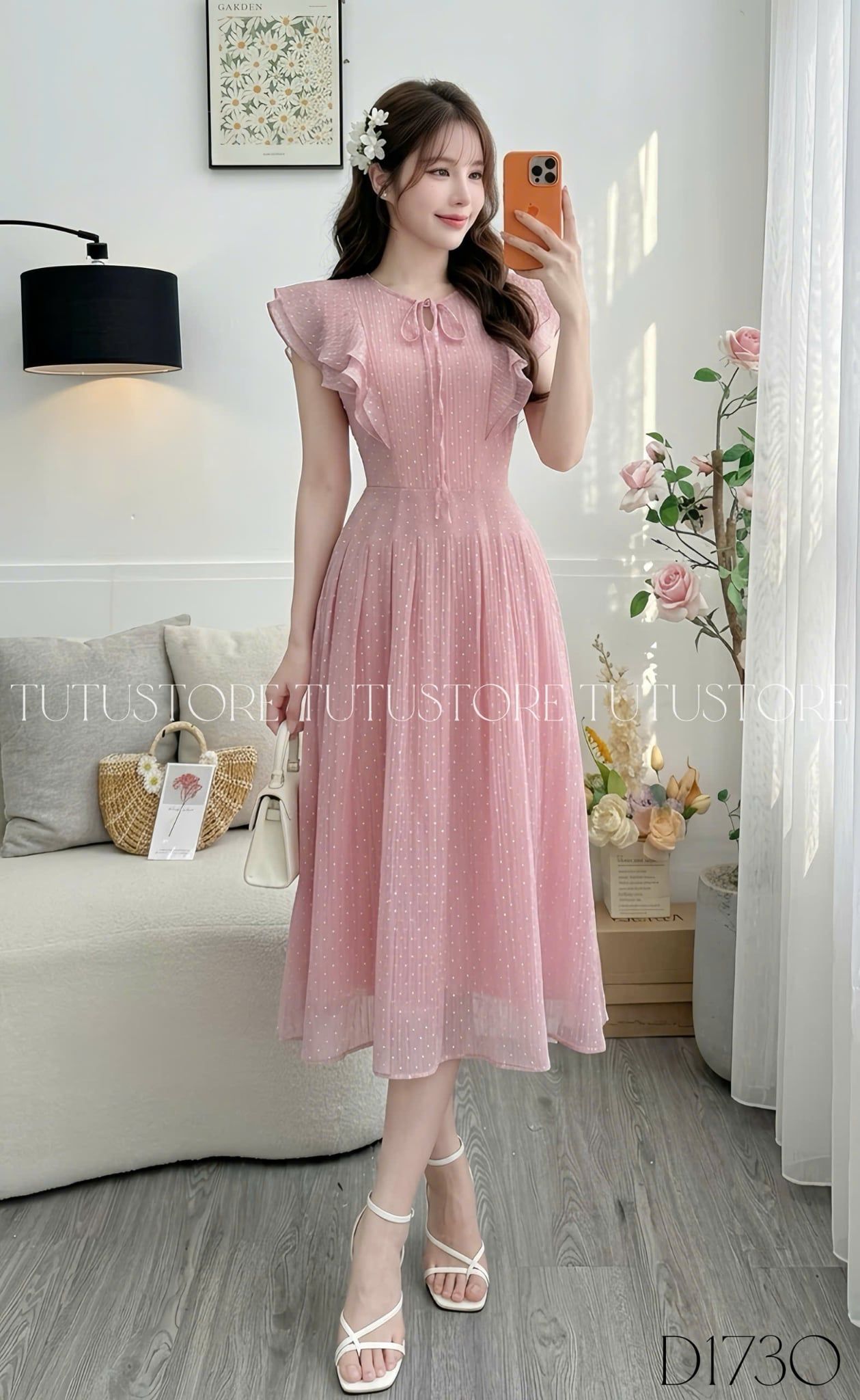 Đầm Thiết Kế Vai Bèo Cánh Tiên Dáng Xòe Đi Chơi TuTu Store Mã D1730