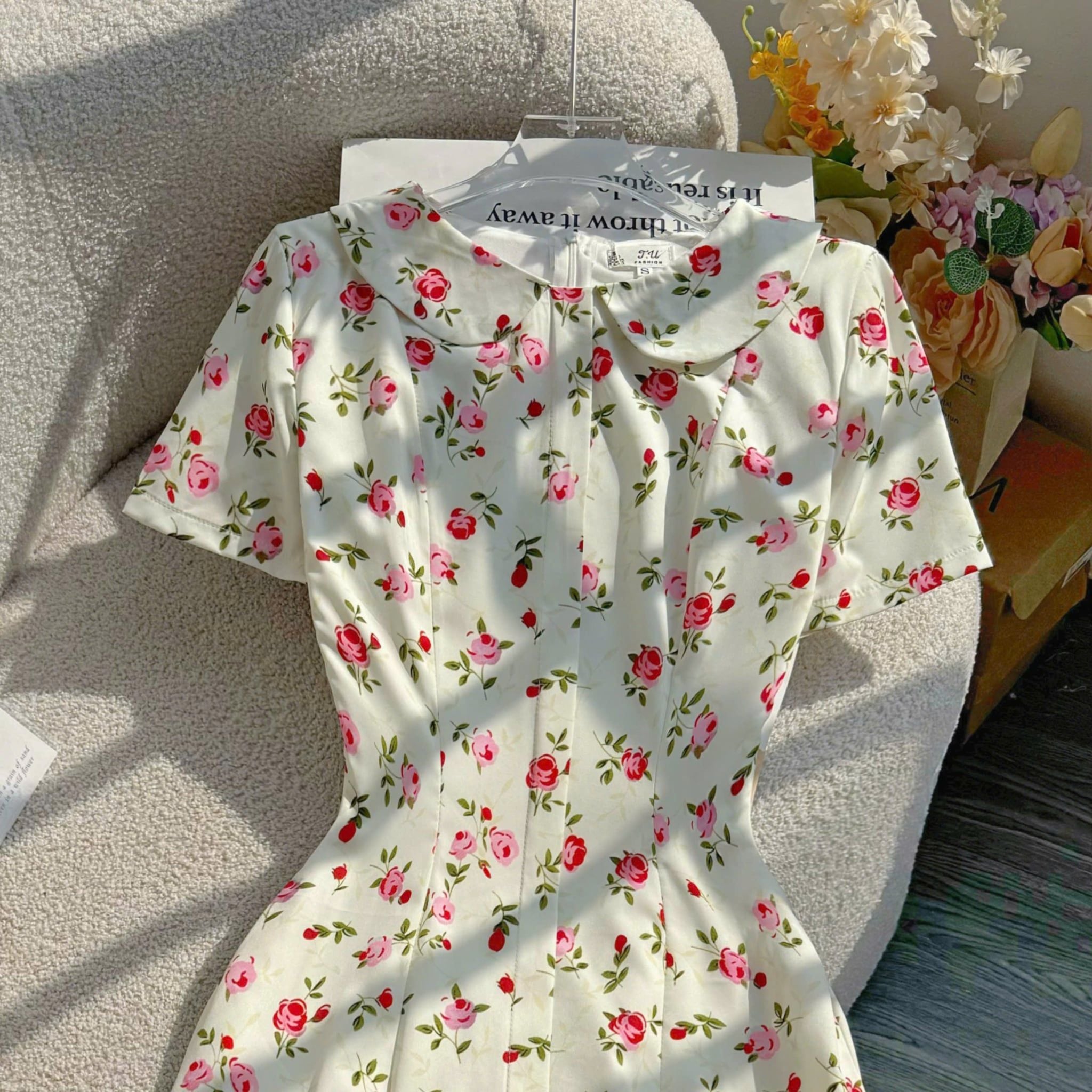 Đầm Hoa Nhí Thiết Kế Cổ Tròn Dáng Xòe Đi Chơi TuTu Store Mã D1774