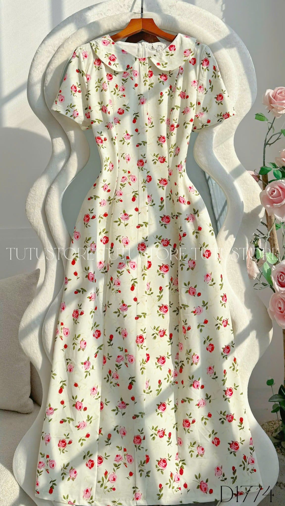 Đầm Hoa Nhí Thiết Kế Cổ Tròn Dáng Xòe Đi Chơi TuTu Store Mã D1774