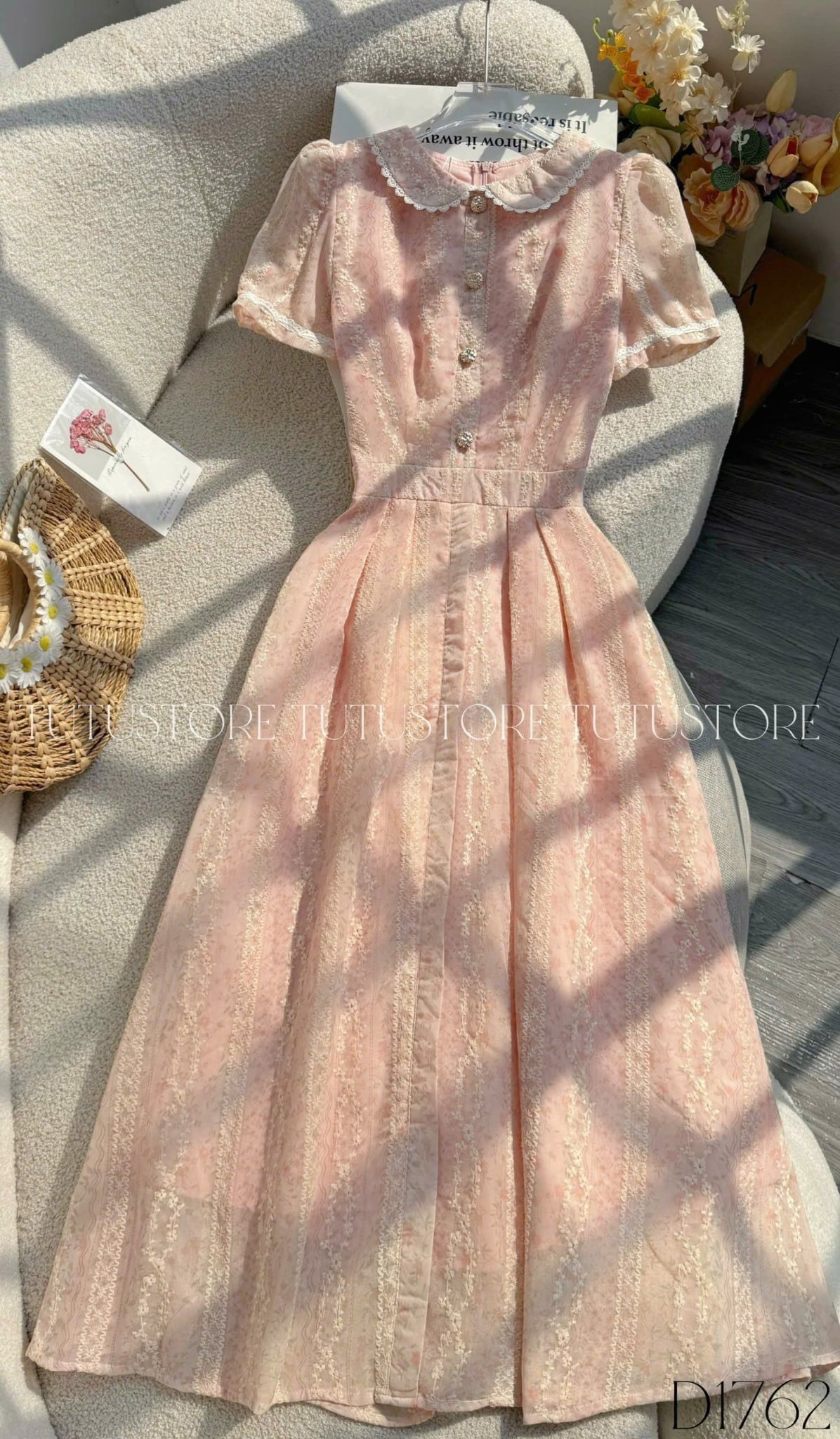 Đầm Thiết Kế Cổ Tròn Dáng Xòe Tiểu Thư Đi Chơi TuTu Store Mã D1762