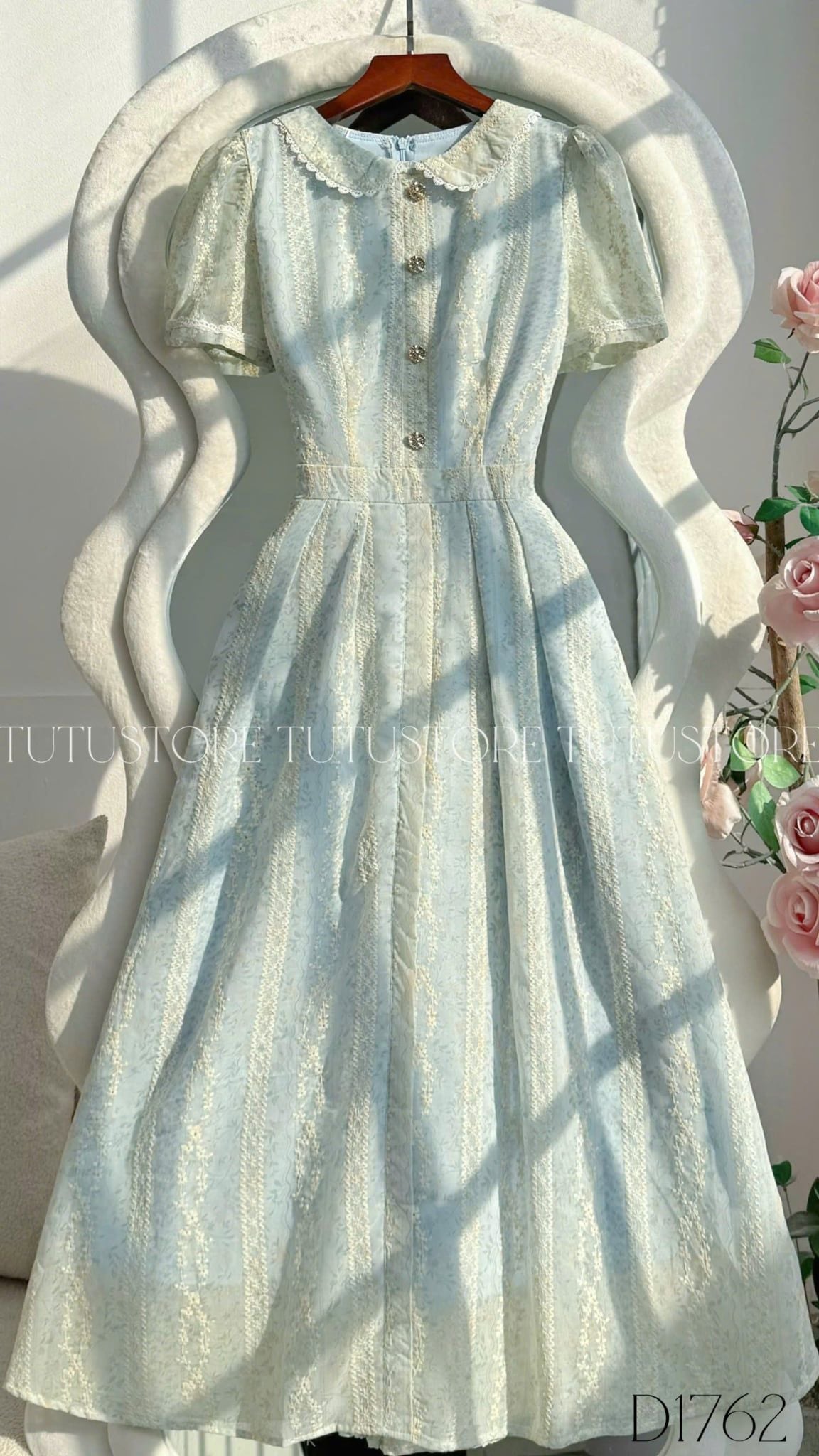 Đầm Thiết Kế Cổ Tròn Dáng Xòe Tiểu Thư Đi Chơi TuTu Store Mã D1762