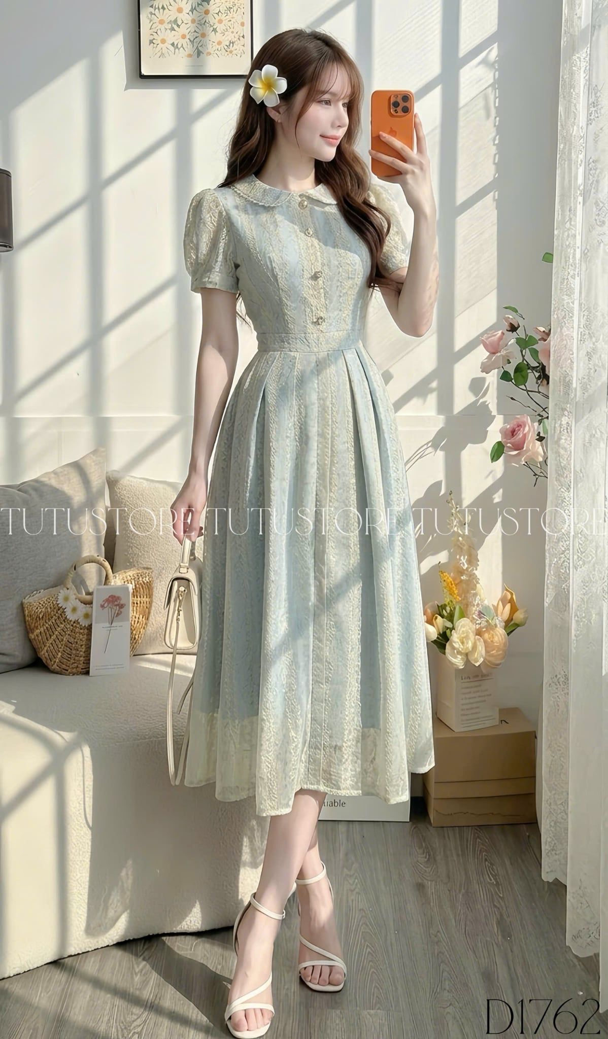 Đầm Thiết Kế Cổ Tròn Dáng Xòe Tiểu Thư Đi Chơi TuTu Store Mã D1762