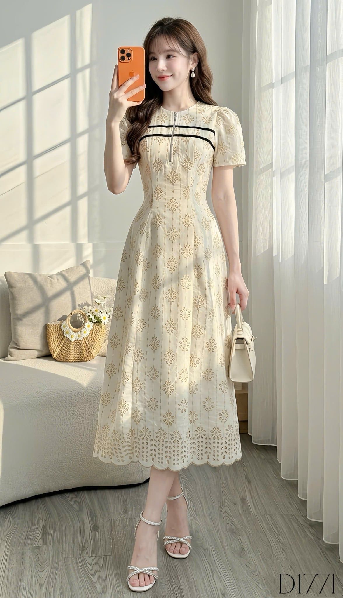 Đầm Thiết Kế Cổ Tròn Chữ A Dáng Dài Đi Làm TuTu Store Mã D1771