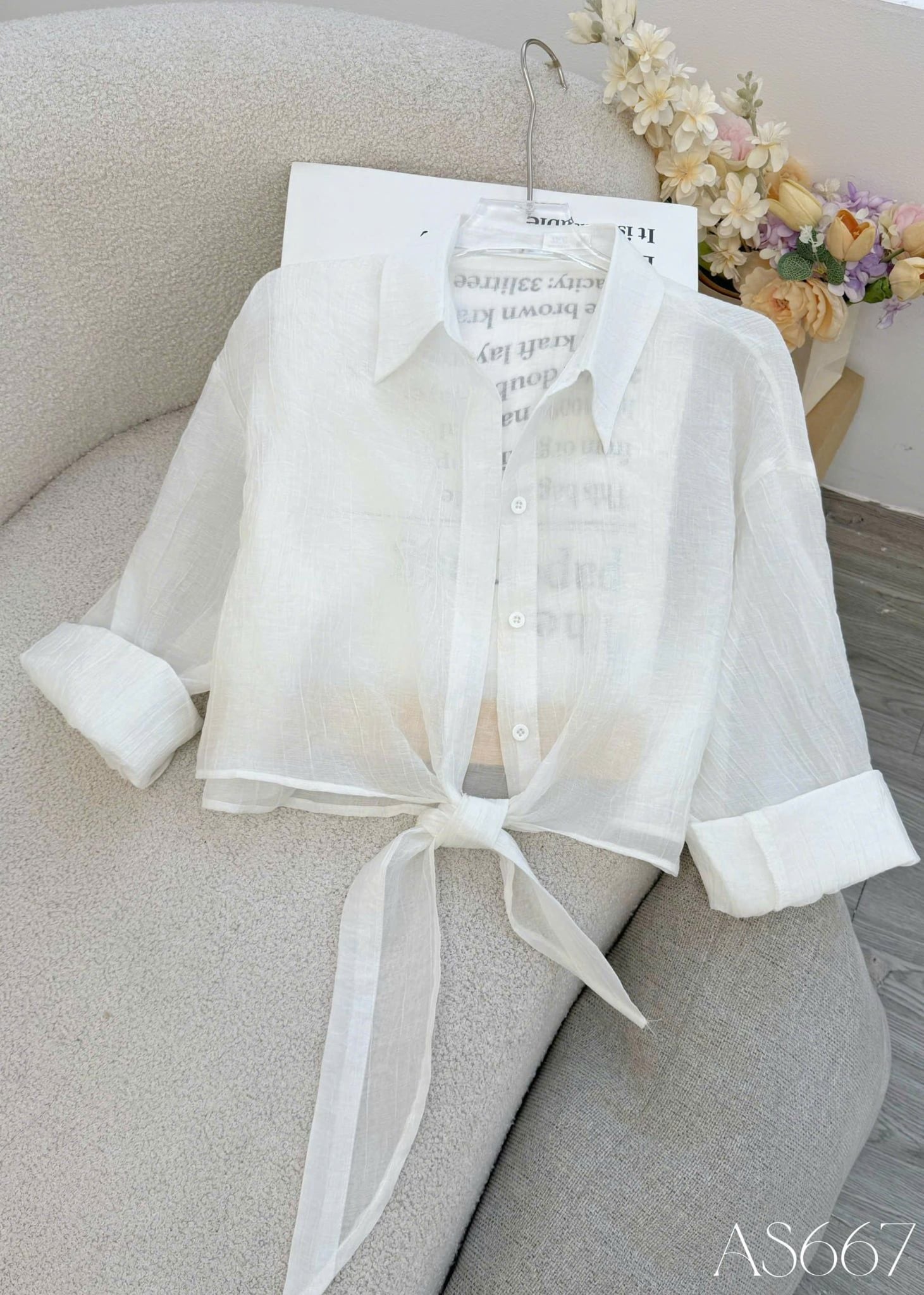 Áo Thiết Kế Cổ Sơ Mi Mỏng Khoác Ngoài Đi Chơi TuTu Store Mã AS667