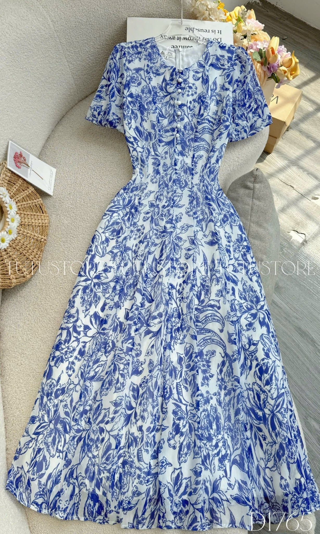Đầm Thiết Kế Cổ Tròn Dáng Xòe Đi Chơi TuTu Store Mã D1765