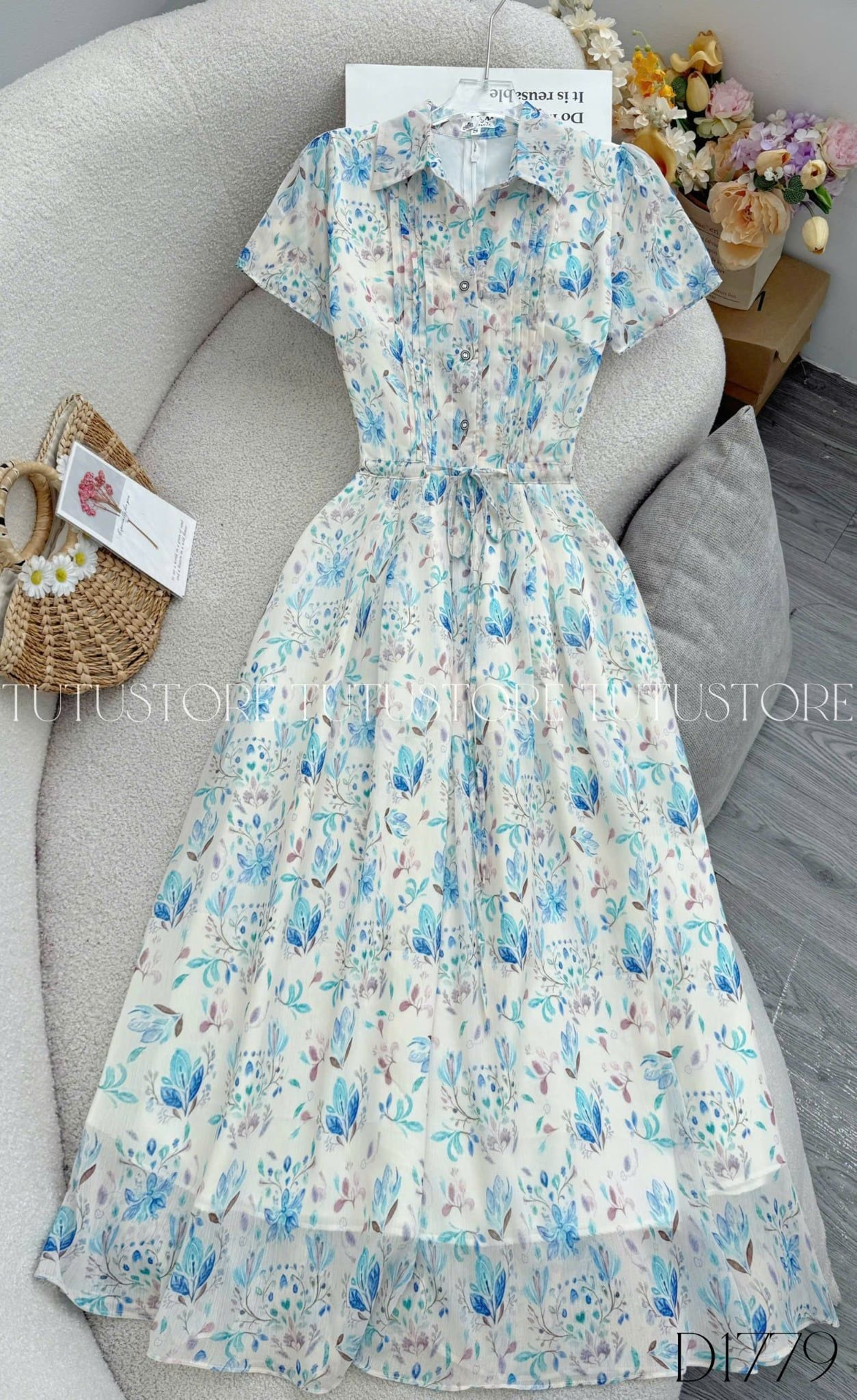 Đầm Thiết Kế Cổ Sơ Mi Dáng Xòe Đi Chơi TuTu Store Mã D1779