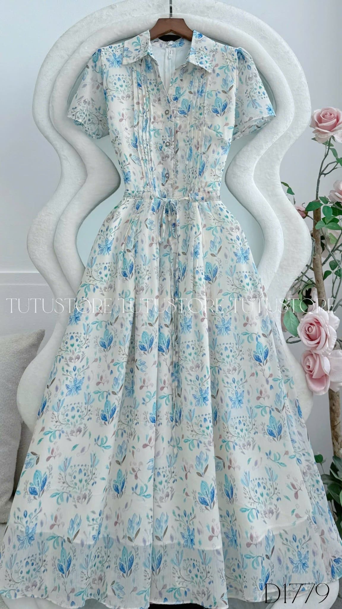 Đầm Thiết Kế Cổ Sơ Mi Dáng Xòe Đi Chơi TuTu Store Mã D1779