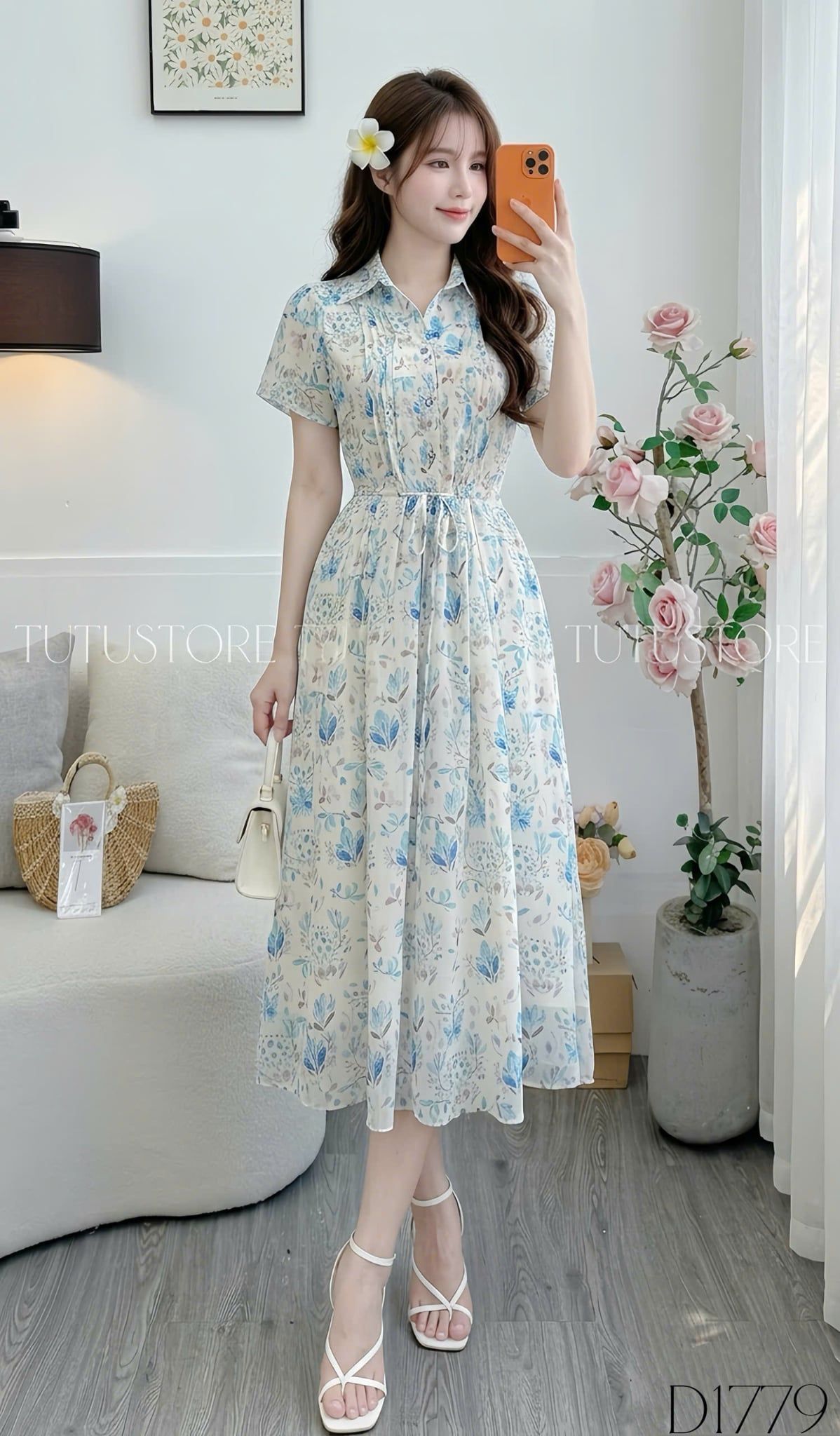 Đầm Thiết Kế Cổ Sơ Mi Dáng Xòe Đi Chơi TuTu Store Mã D1779