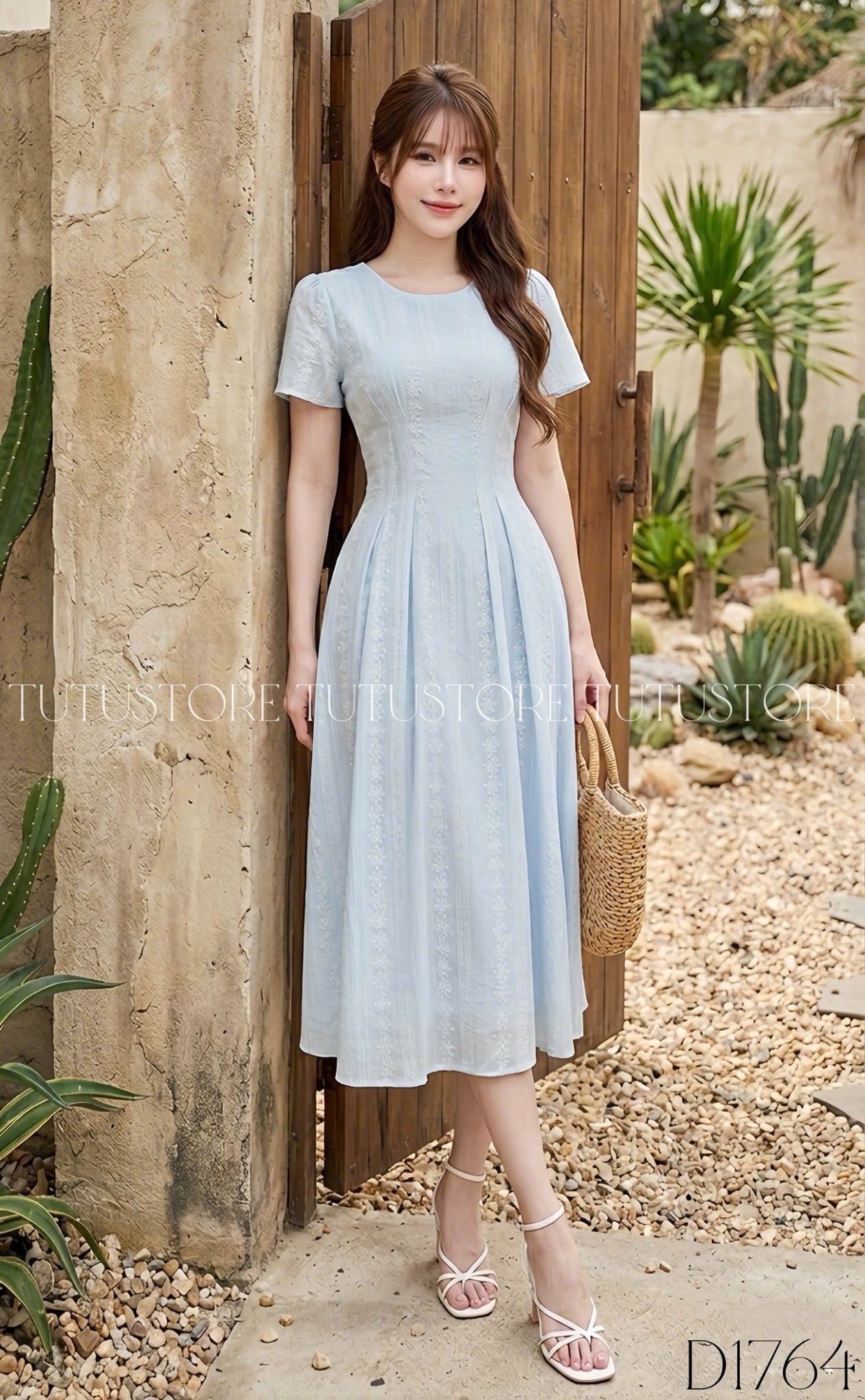 Đầm Thiết Kế Cổ Tròn Dáng Xòe Đi Chơi TuTu Store Mã D1764