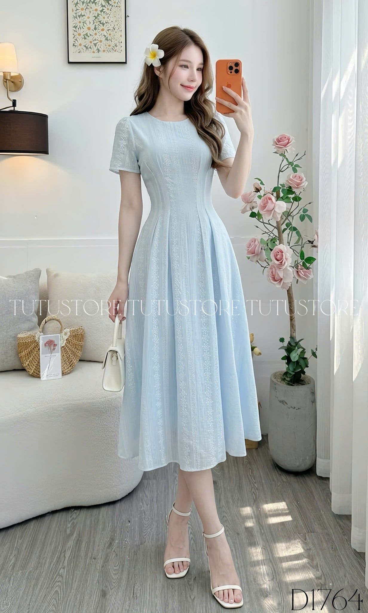 Đầm Thiết Kế Cổ Tròn Dáng Xòe Đi Chơi TuTu Store Mã D1764
