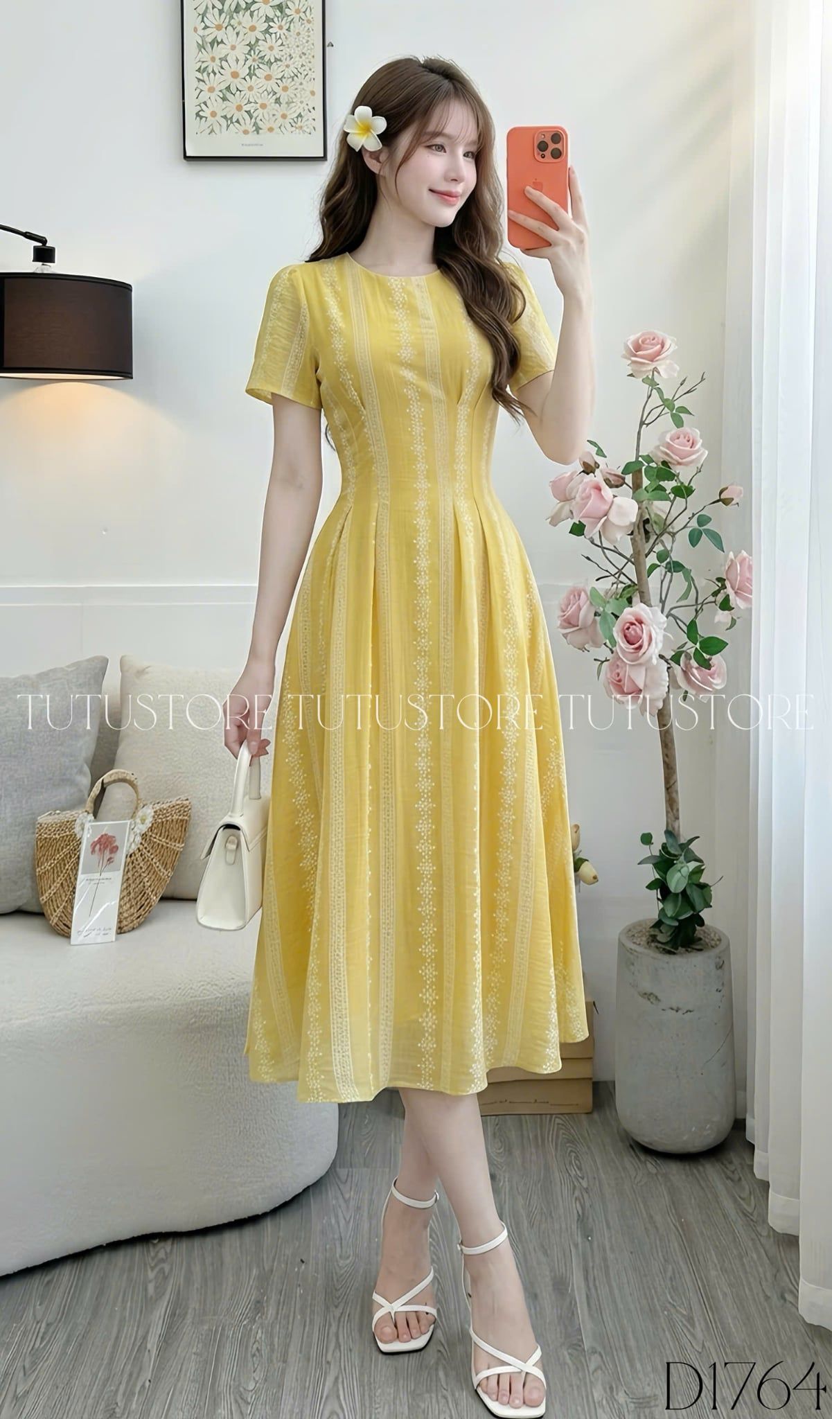 Đầm Thiết Kế Cổ Tròn Dáng Xòe Đi Chơi TuTu Store Mã D1764