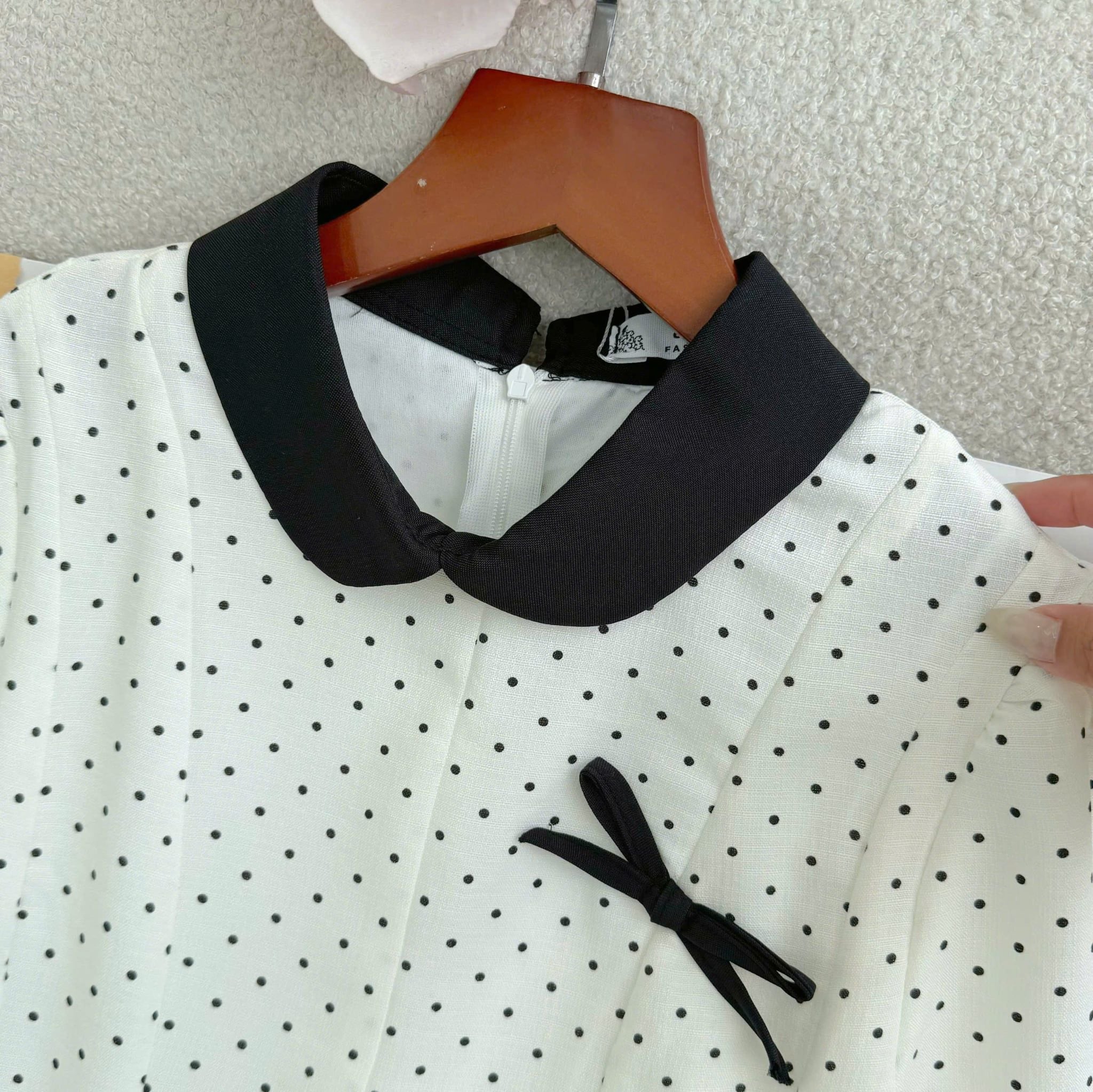 Đầm Thiết Kế Cổ Tròn Chấm Bi Dáng Xòe Dài Đi Tiệc TuTu Store Mã D1785
