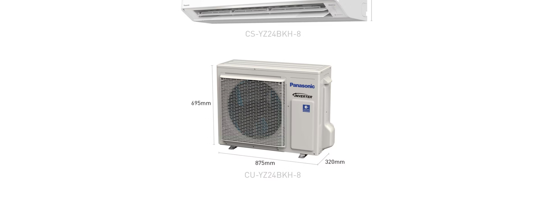  PANASONIC CU/CS-YZ9AKH-8/YZ9AKH-8/YZ12AKH-8/YZ12AKH-8/YZ18AKH-8/YZ18AKH-8/YZ24BKH-8/YZ24BKH-8 2 CHIỀU INVERTER GAS R32 