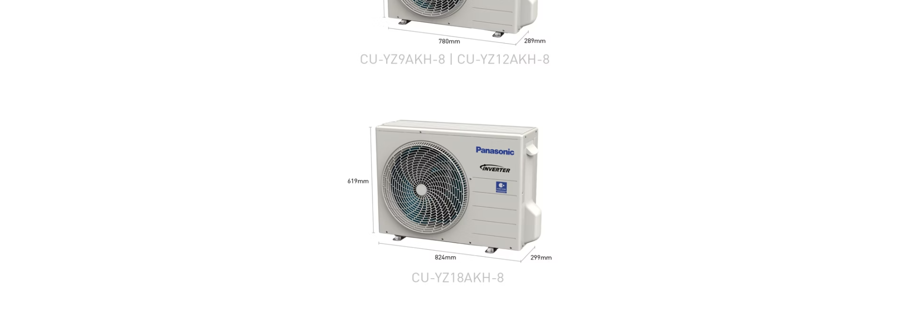  PANASONIC CU/CS-YZ9AKH-8/YZ9AKH-8/YZ12AKH-8/YZ12AKH-8/YZ18AKH-8/YZ18AKH-8/YZ24BKH-8/YZ24BKH-8 2 CHIỀU INVERTER GAS R32 