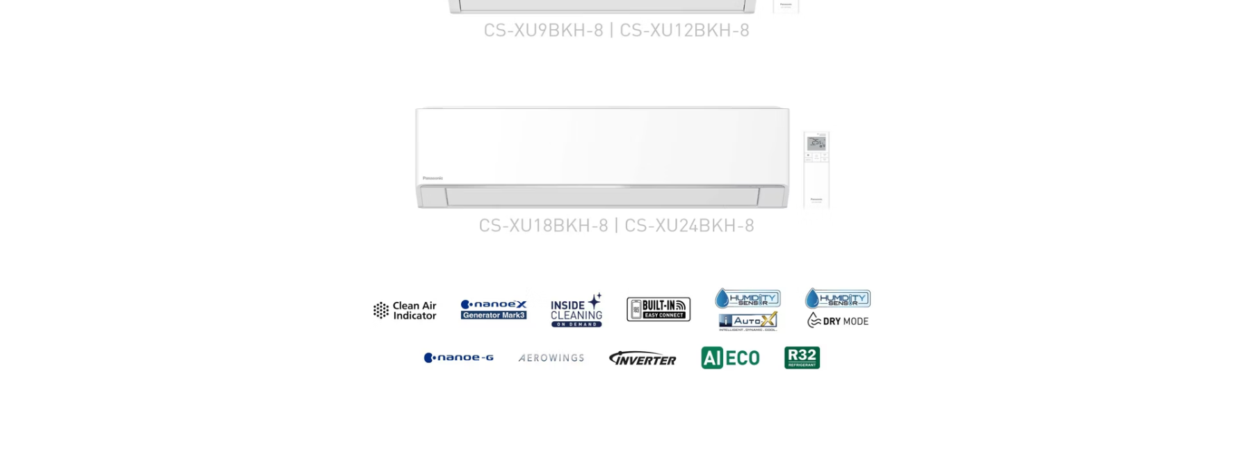  PANASONIC NanoX CU/CS-XU9BKH-8/XU9BKH-8/XU12BKH-8/XU18BKH-8/XU24BKH-8 1 CHIỀU INVERTER GAS R32 - WIFI 