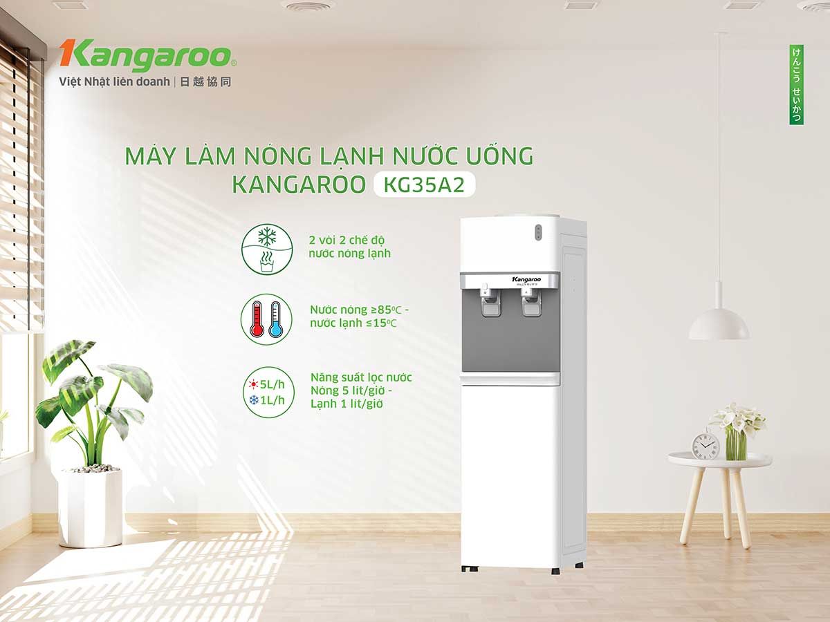  Máy làm nóng lạnh nước uống Kangaroo KG35A2 